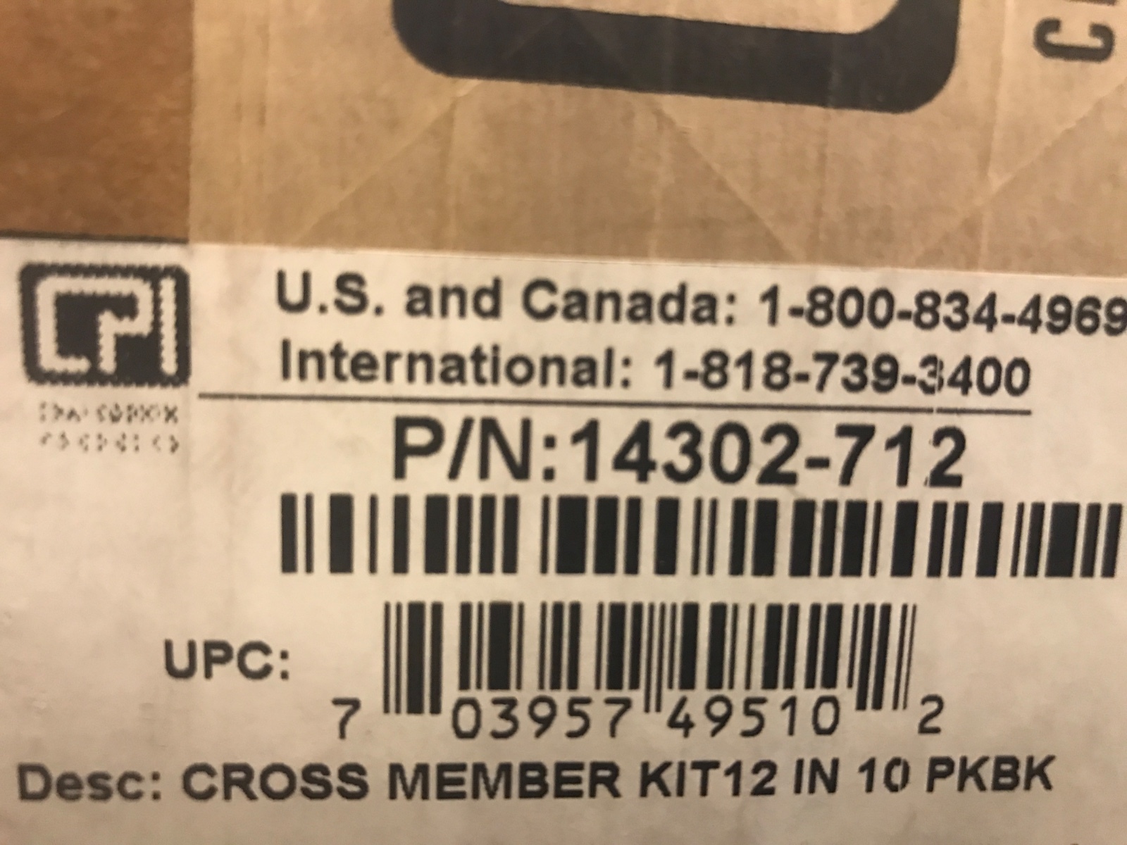 Chatsworth Products Inc. 14302-712 CROSSMEMBER KIT