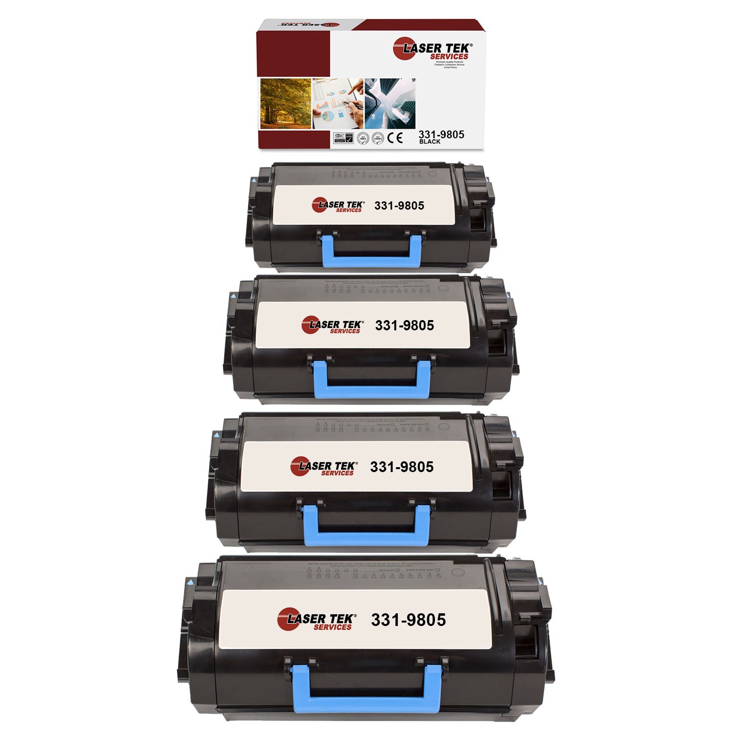 4Pk LTS 331-9805 Black Compatible for Dell B2360 B3460 B3465 Toner Cartridge