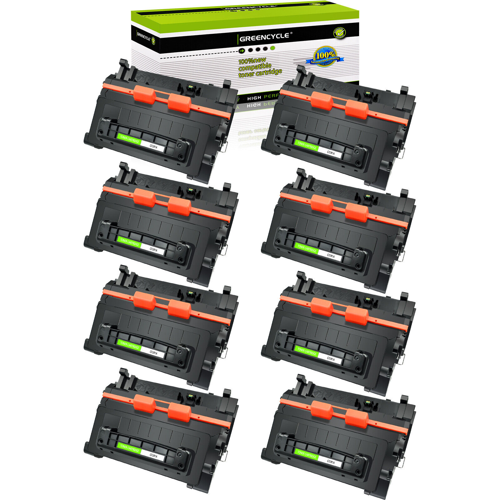 Greencycle 8PK CF281A 81A Toner fit for HP use in Laserjet Enterprise MFP M604