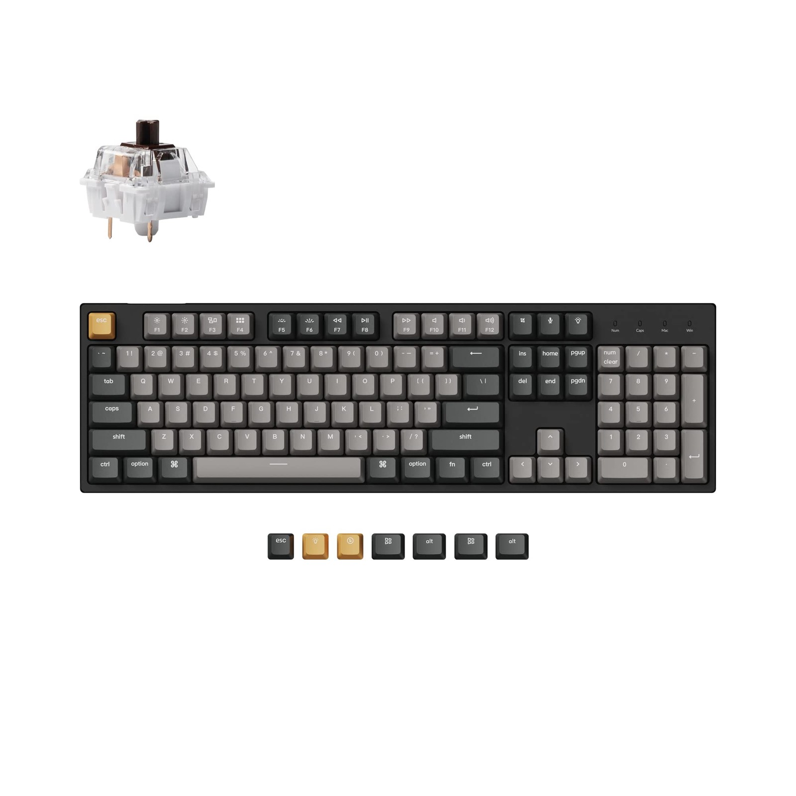 C2 Pro Wired Custom Mechanical Keyboard Full Size Layout QMK/VIA Programmable...