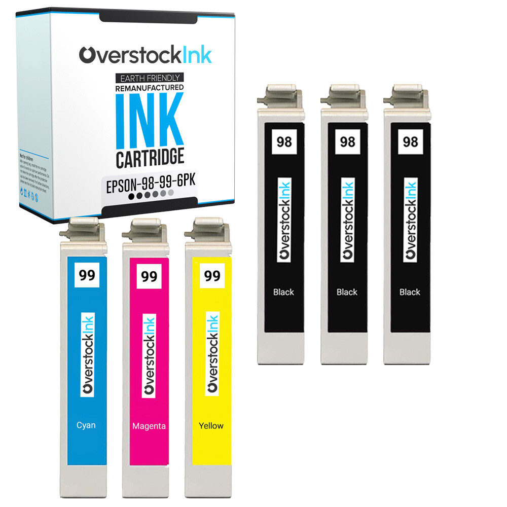 6PK Compatible OSI Epson T098 T099 Ink Cartridges for Epson Artisan 837 700 710