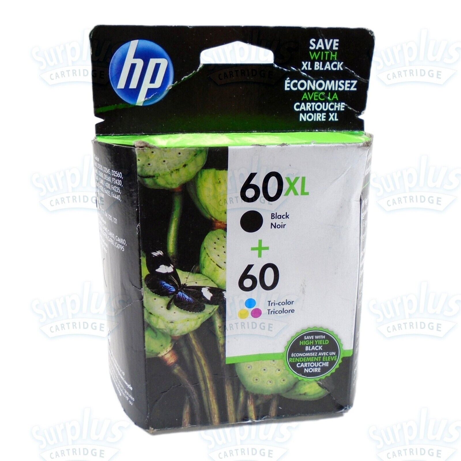 2pk Genuine HP 60XL Black & Standard Color C4640 C4780 C4670 D1660 D2500 D2530