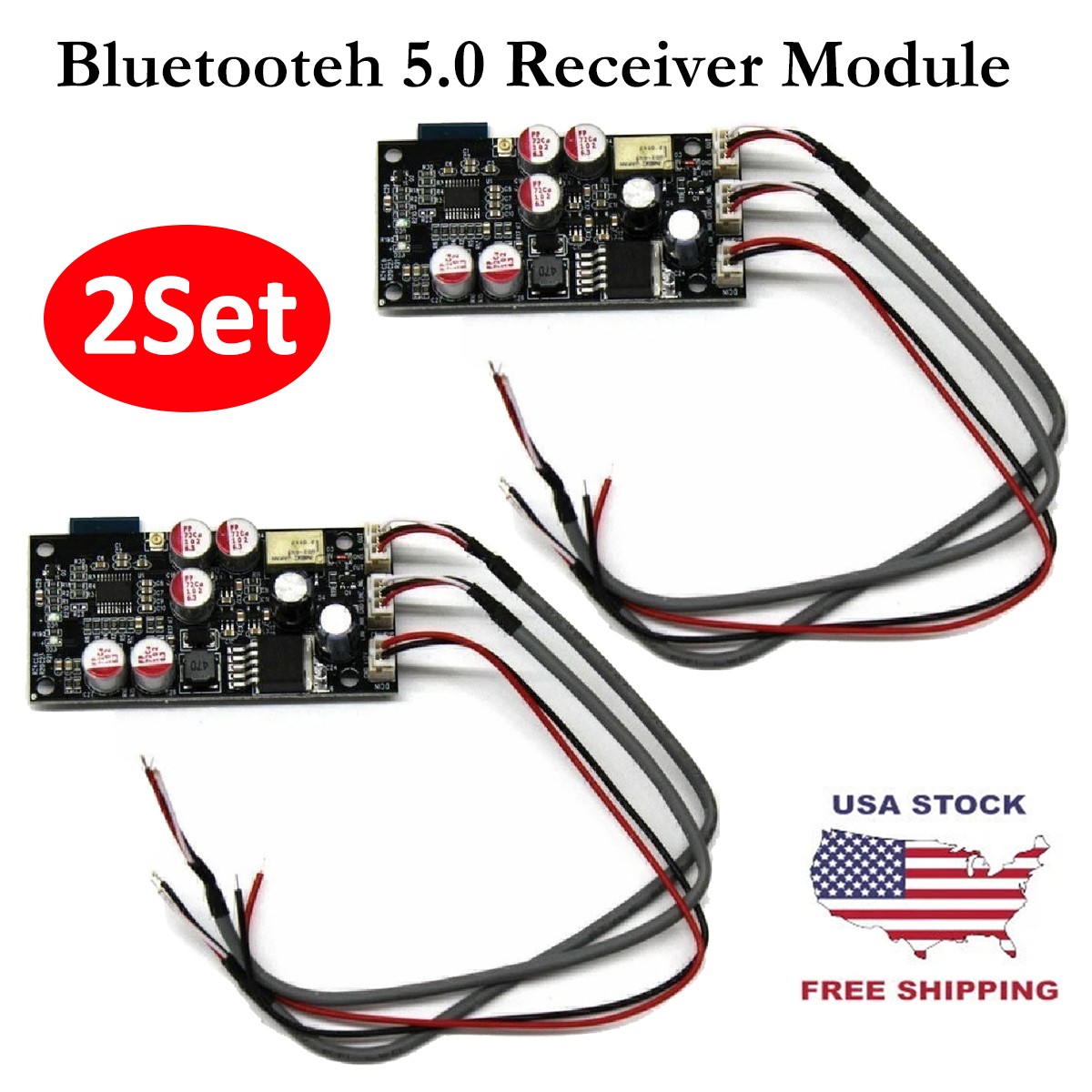 12V 24V Bluetooth 5.0 Receiver HiFi Audio DAC Decoder Board AUX DIY Amplifier 2X