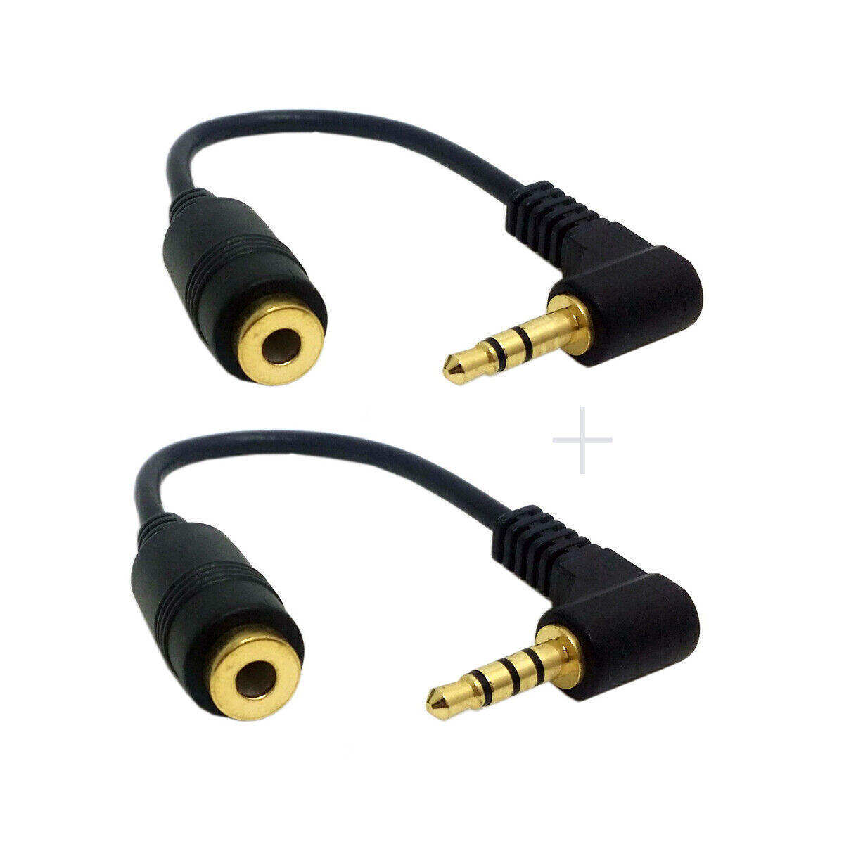 1Set Male to Female 3/4 Poles Audio Stereo 90 Degree Right Angled 3.5mm Cable