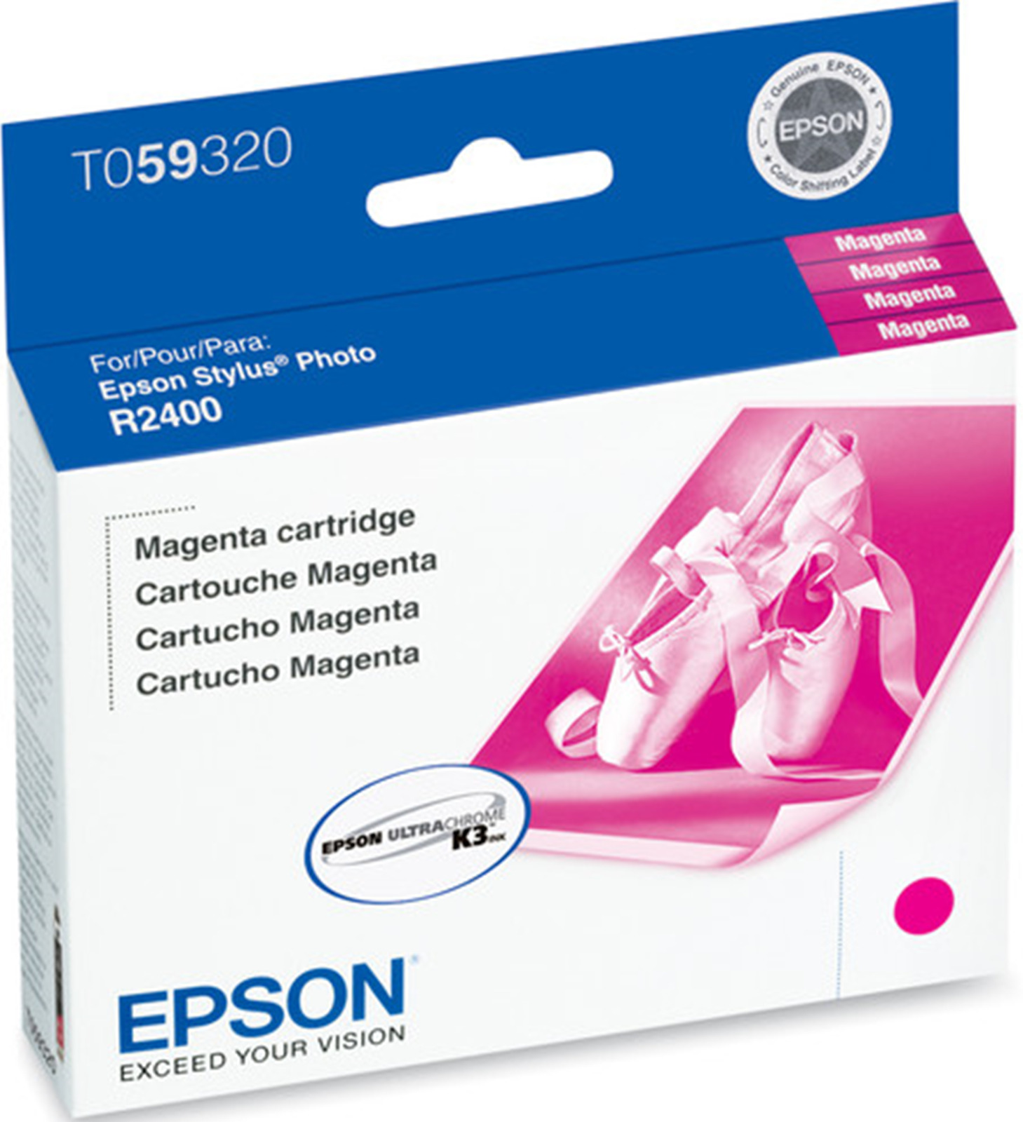 New Genuine Epson T0593 Magenta Ink Cartridge, Stylus Photo R2400