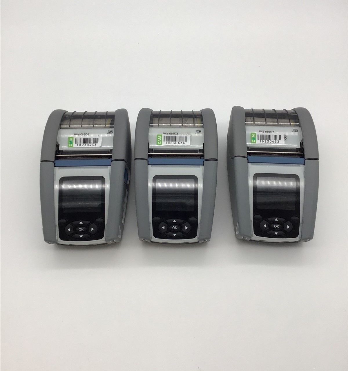 Lot of 3 Zebra ZQ610 Direct Thermal Label Printers, No batteries, No Adapters
