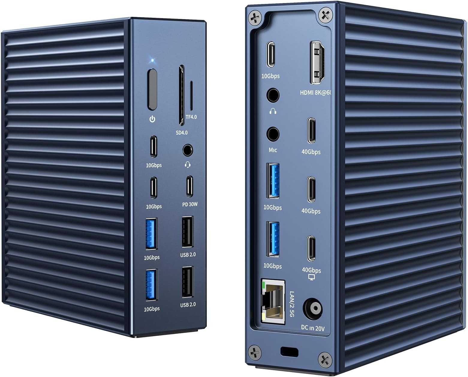 ACASIS Premium Aluminum TB4 Dock 40Gbps Dual 4K/8K HDMI 90W PD USB-C Hub