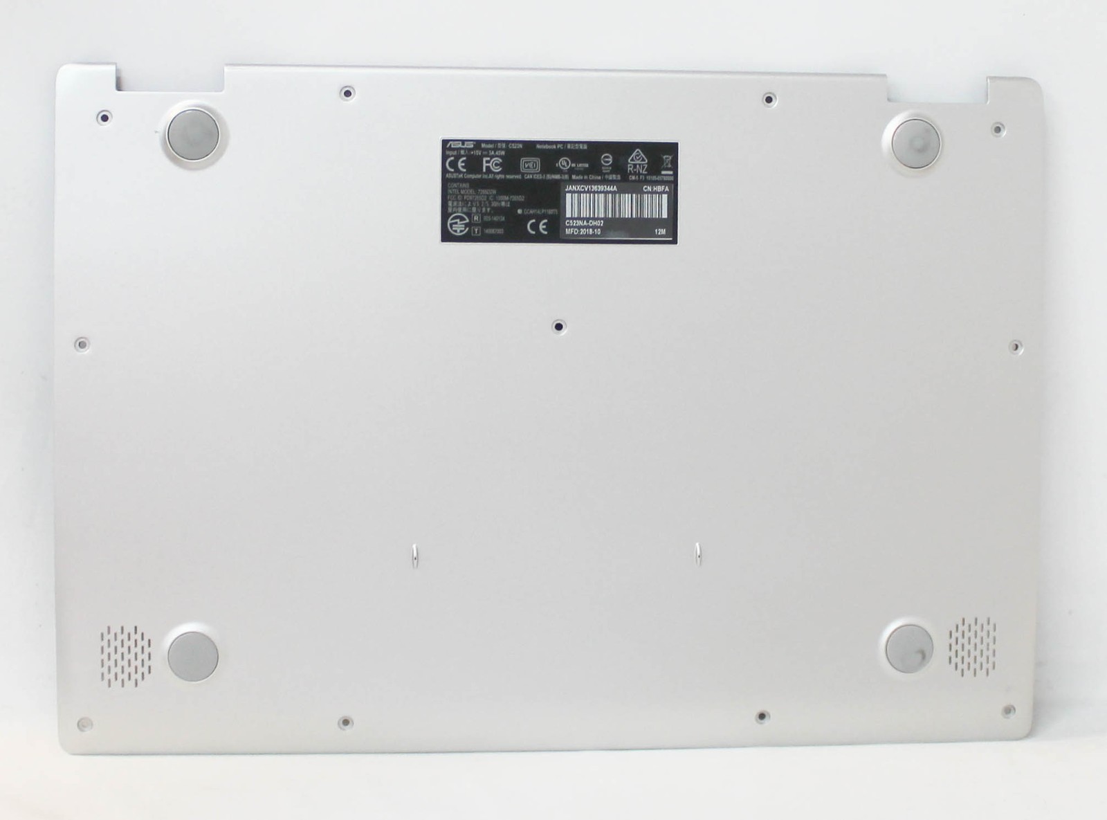 90NX01R1-R7D010 ASUS BOTTOM BASE COVER SILVER CHROMEBOOK C523NA-DH02 "GRADE A"