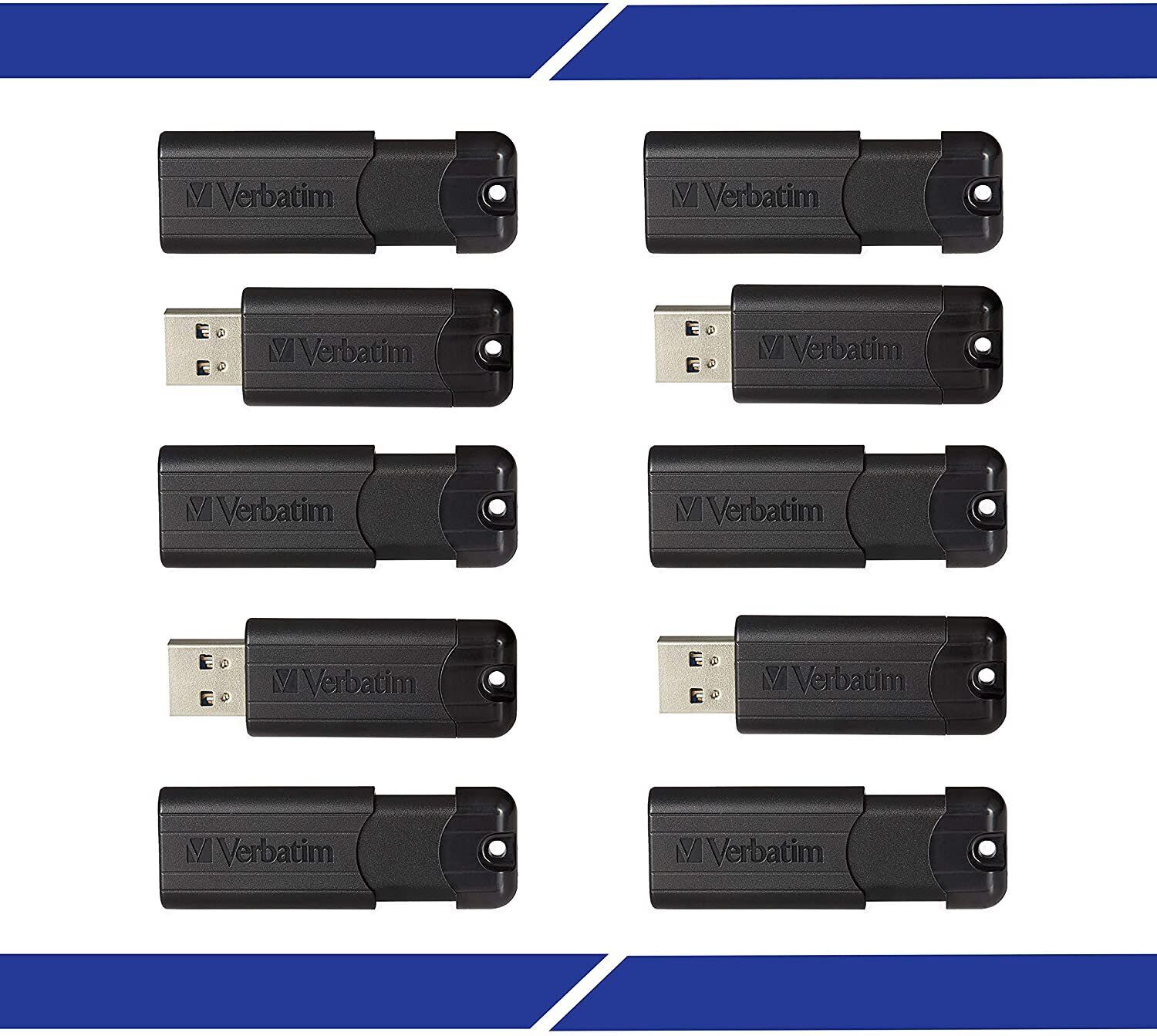 Verbatim PinStripe USB Flash Drive 3.0, 32GB, Black