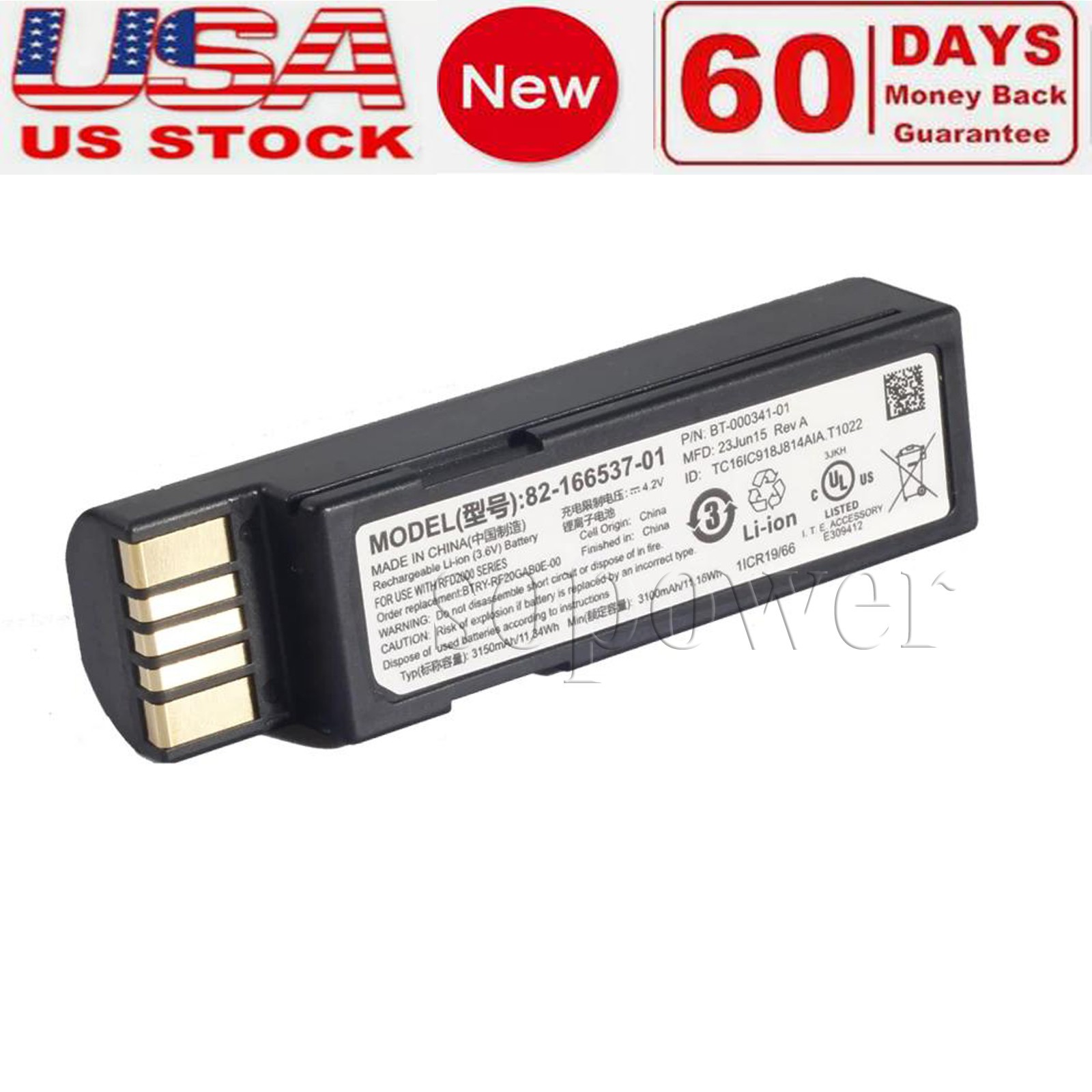 New 82-166537-01 Barcode Scanner Battery for ZEBRA DS3678 LS3678 Li3678