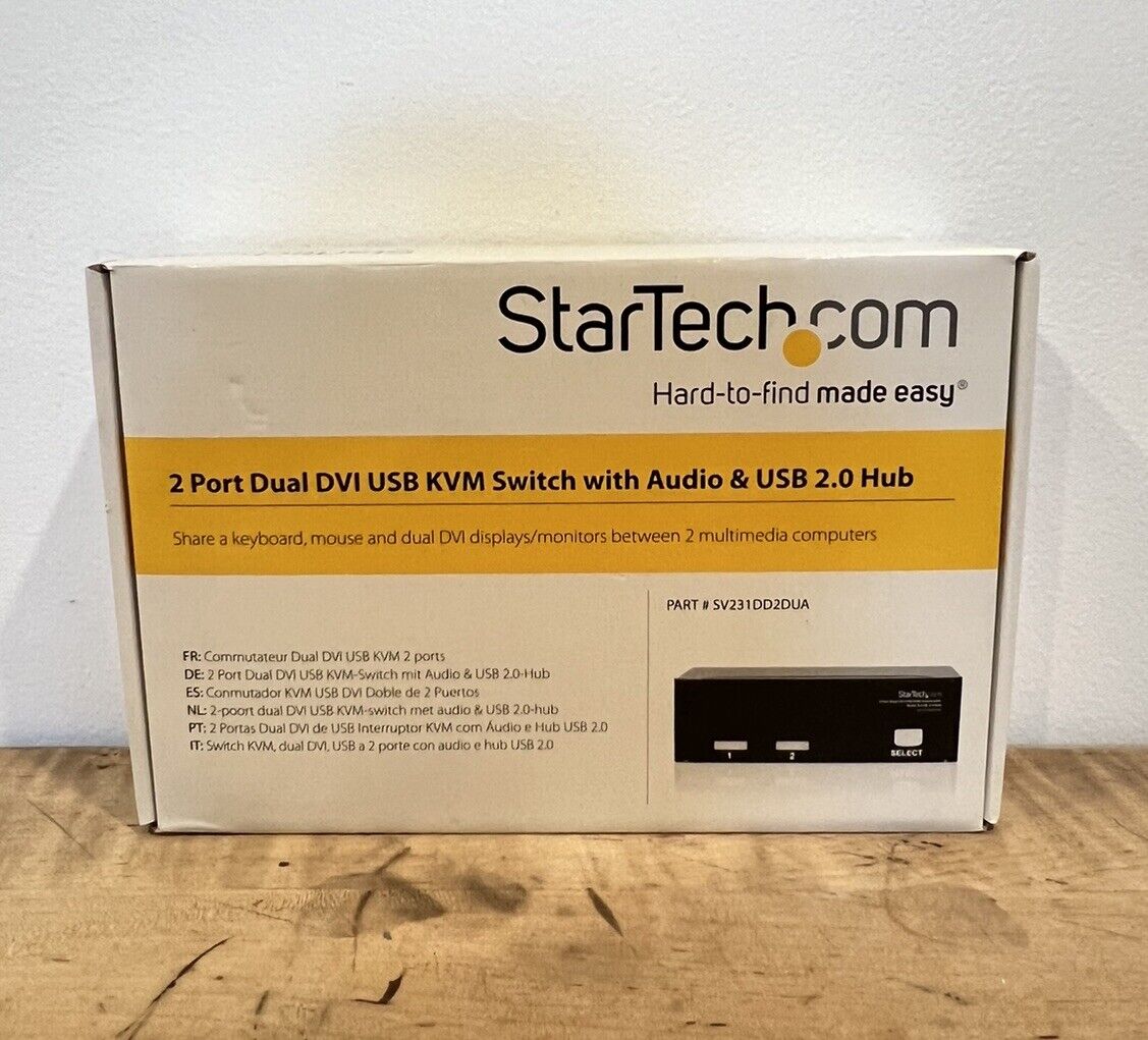 ✅ NEW StarTech.com SV231DD2DUA 2 Port Dual DVI USB KVM Switch w/ Audio