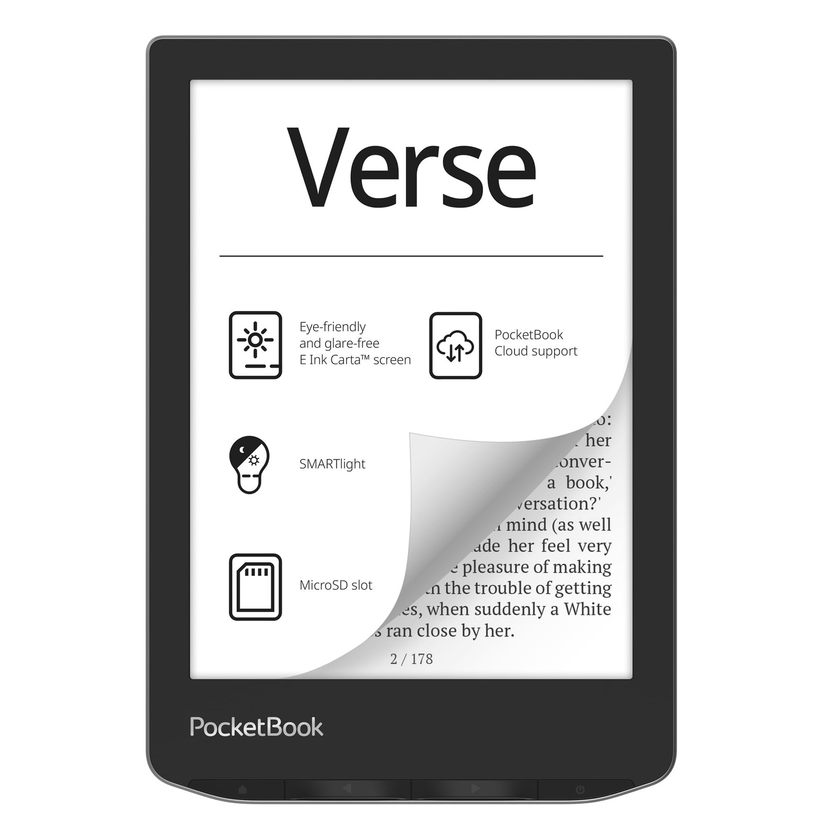 Verse E-Readers | Eye-Friendly 6'' E-Ink Carta™ HD Touchscreen | Adjustable S...