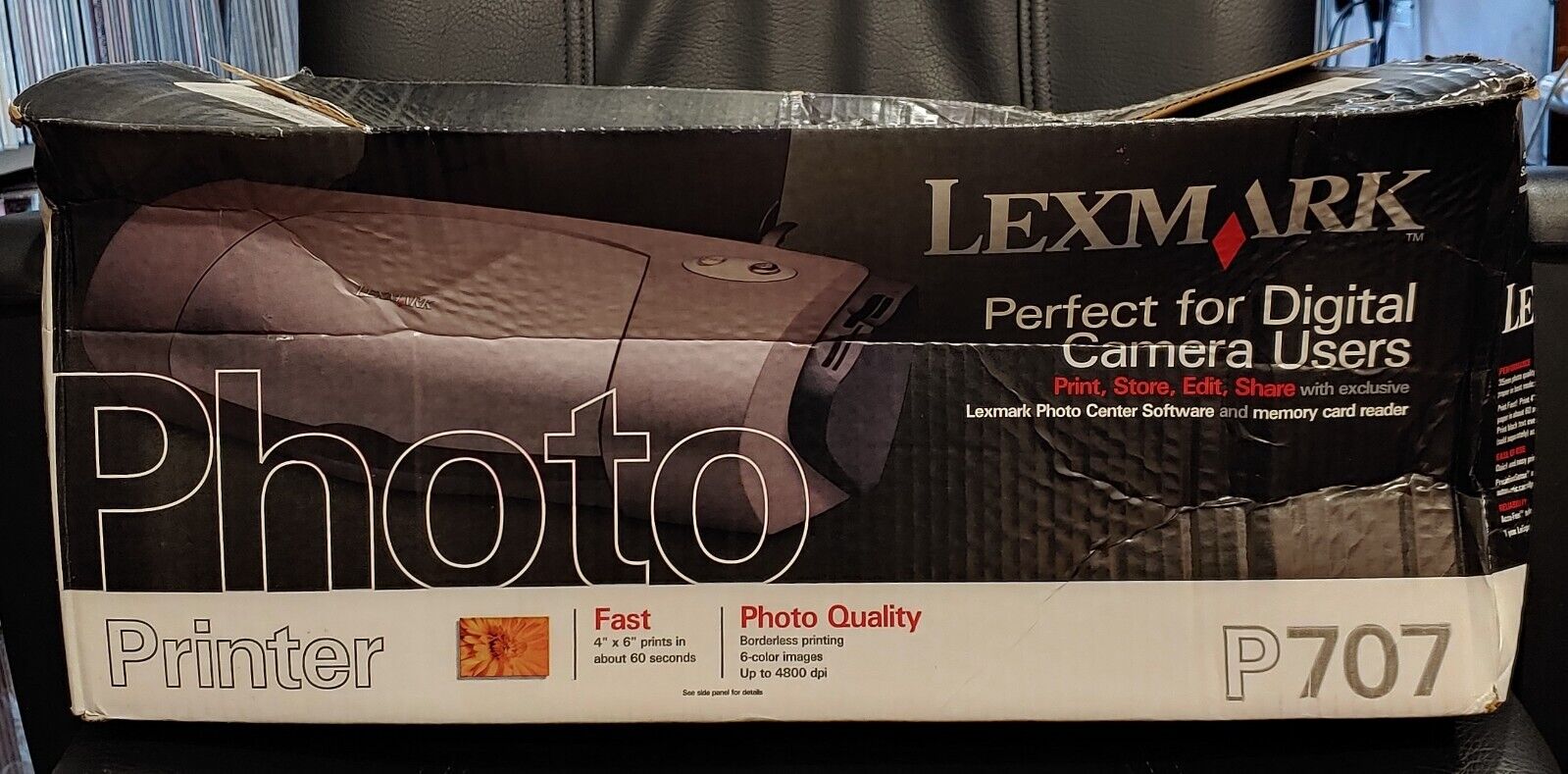 NEW IN DAMAGED BOX: Lexmark P707 Color Inkjet Photo Printer W/ Card Reader READ
