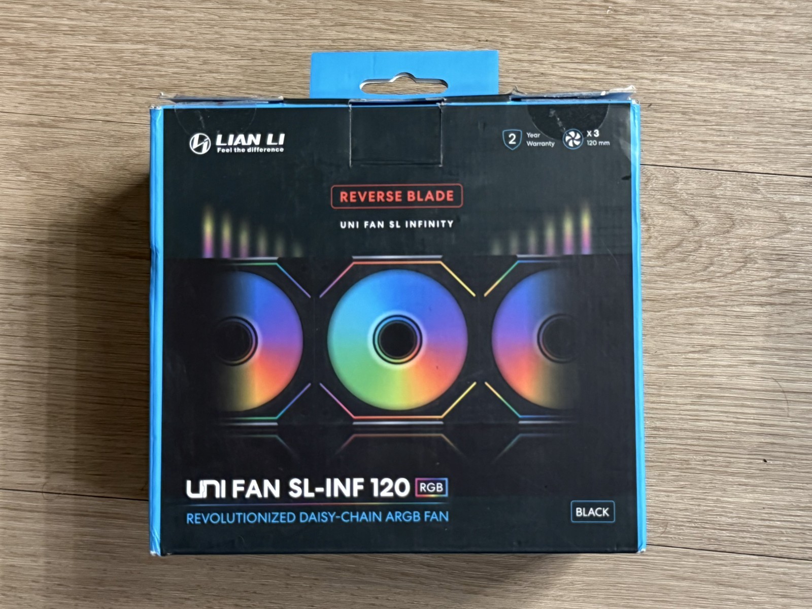LIAN LI UNI FAN SL INFINITY 120 RGB Black Reverse Blade Brand New Unused