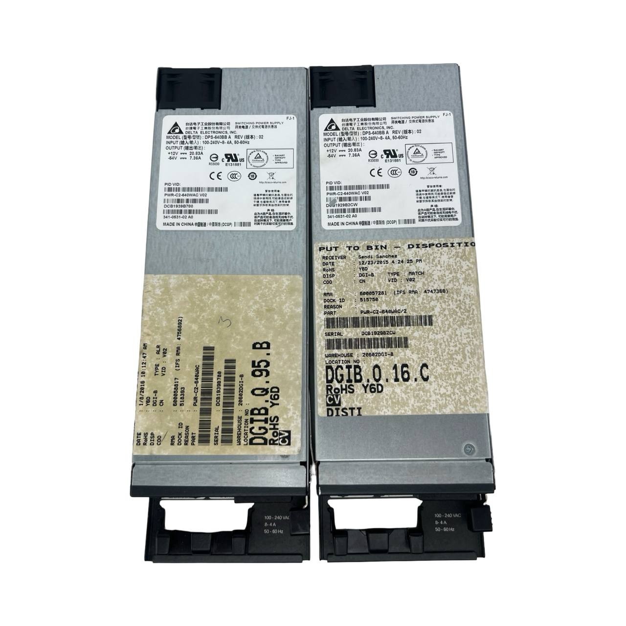 Lot of 2 - Genuine Cisco PWR-C2-640WAC Power Supply DPS-640BB