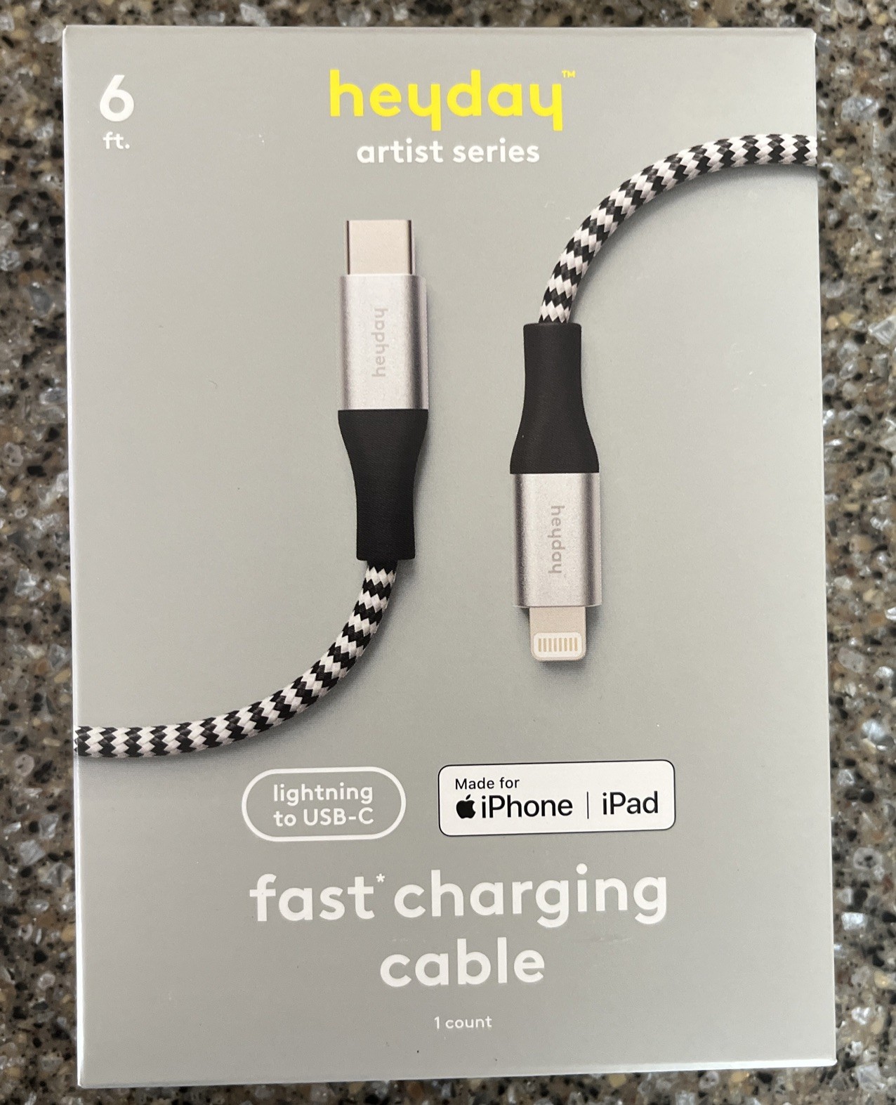 heyday FAST [PD] CHARGE Lightening to USB-C 6FT Braided Cable [PD/FAST CHARGE]