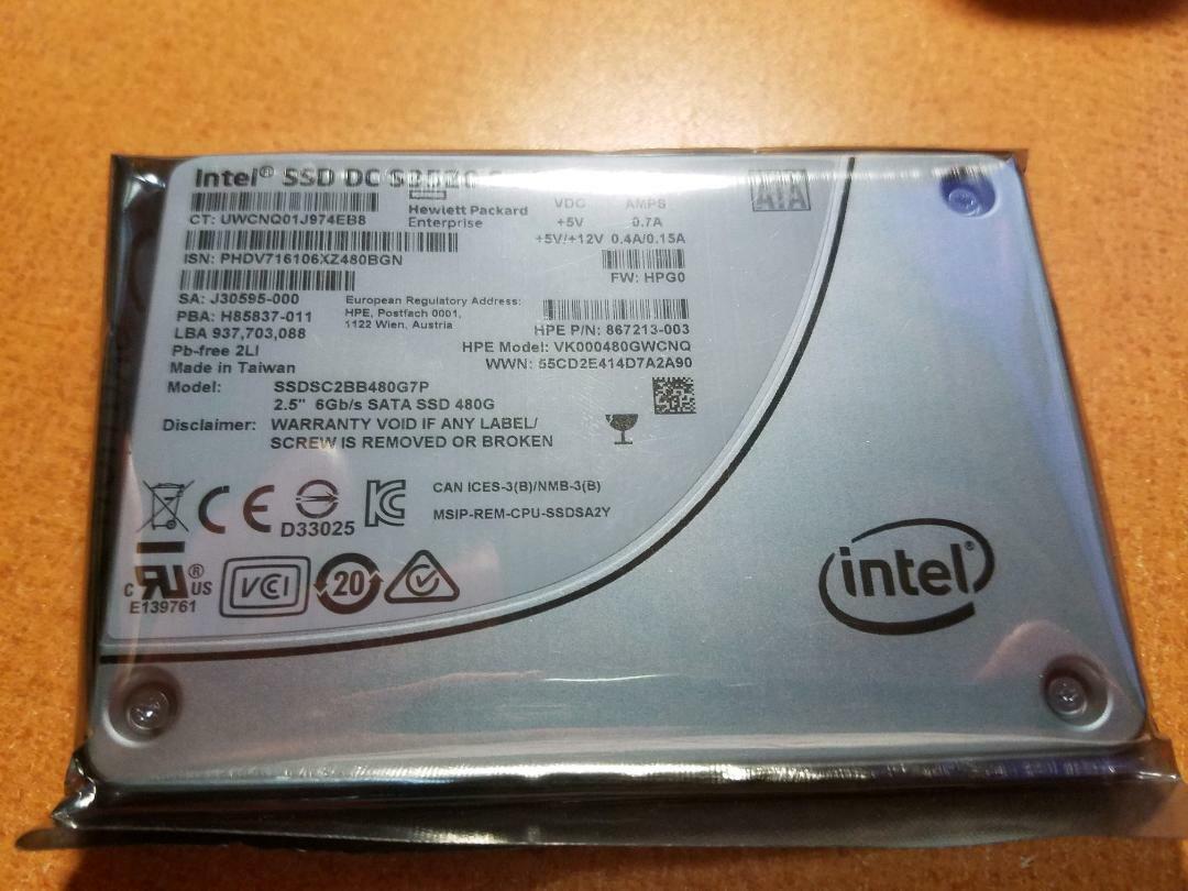Intel DC S3520 SSDSC2BB480G7P SSDSC2BB480G7 480GB SSD NEW HP-HPE 867213-003