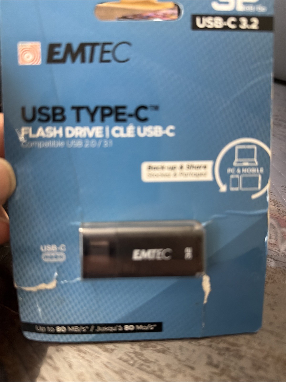Portable Memory Storage Emtec 32 GB Go See Thru 3.2 USB Flash Drive New