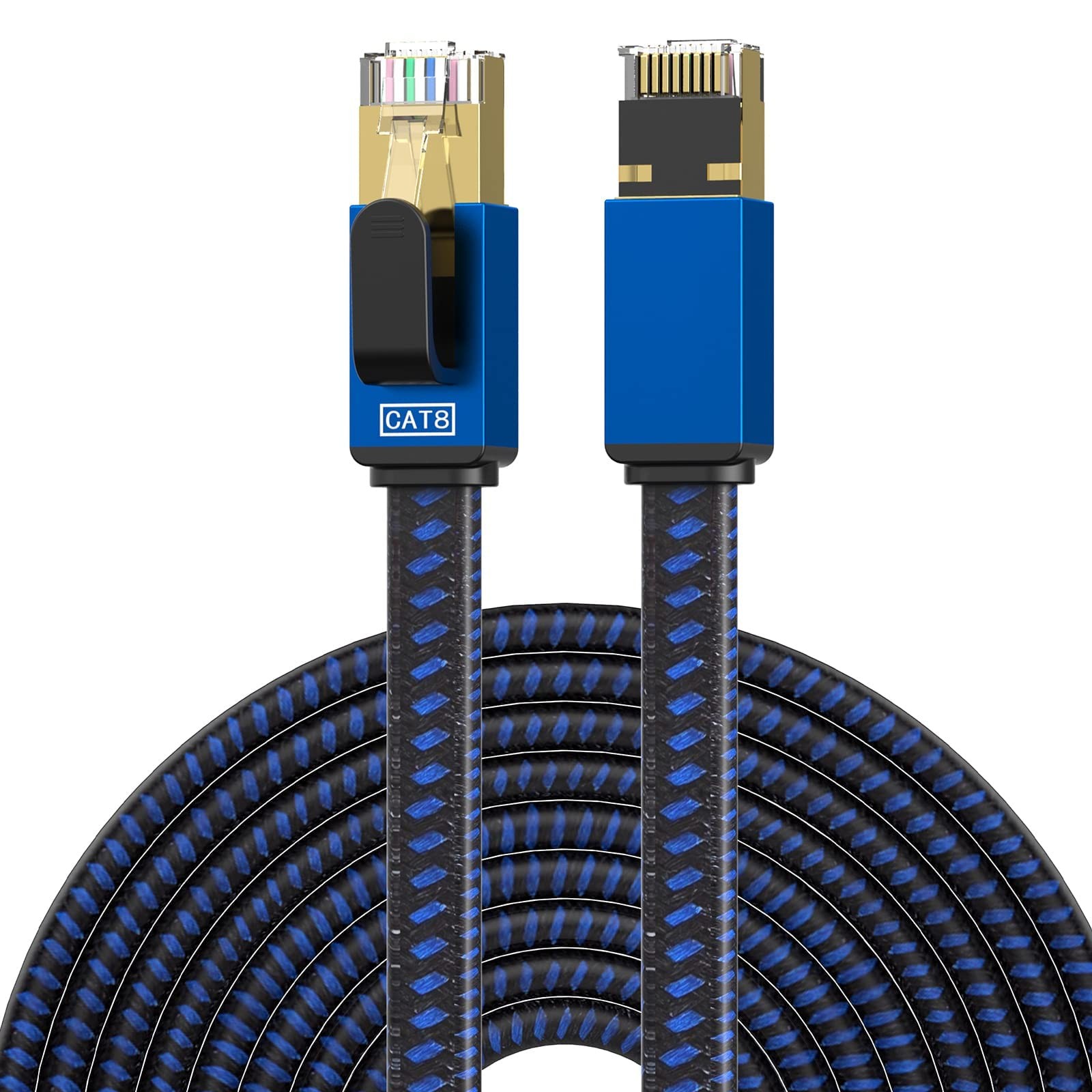 Cat 8 Ethernet Cable 10 FT High Speed Internet Cable Nylon Braided Network Ca...