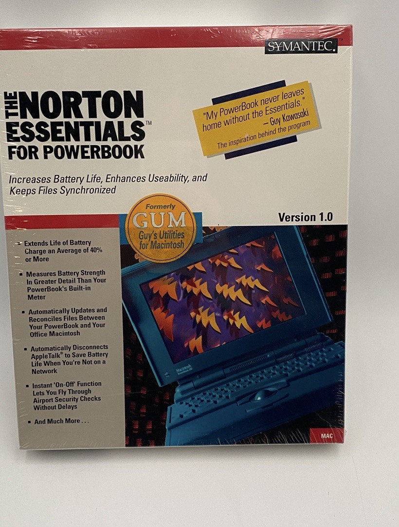 New Vintage Mac The Norton Essentials For Powerbook Software Symantec 1992