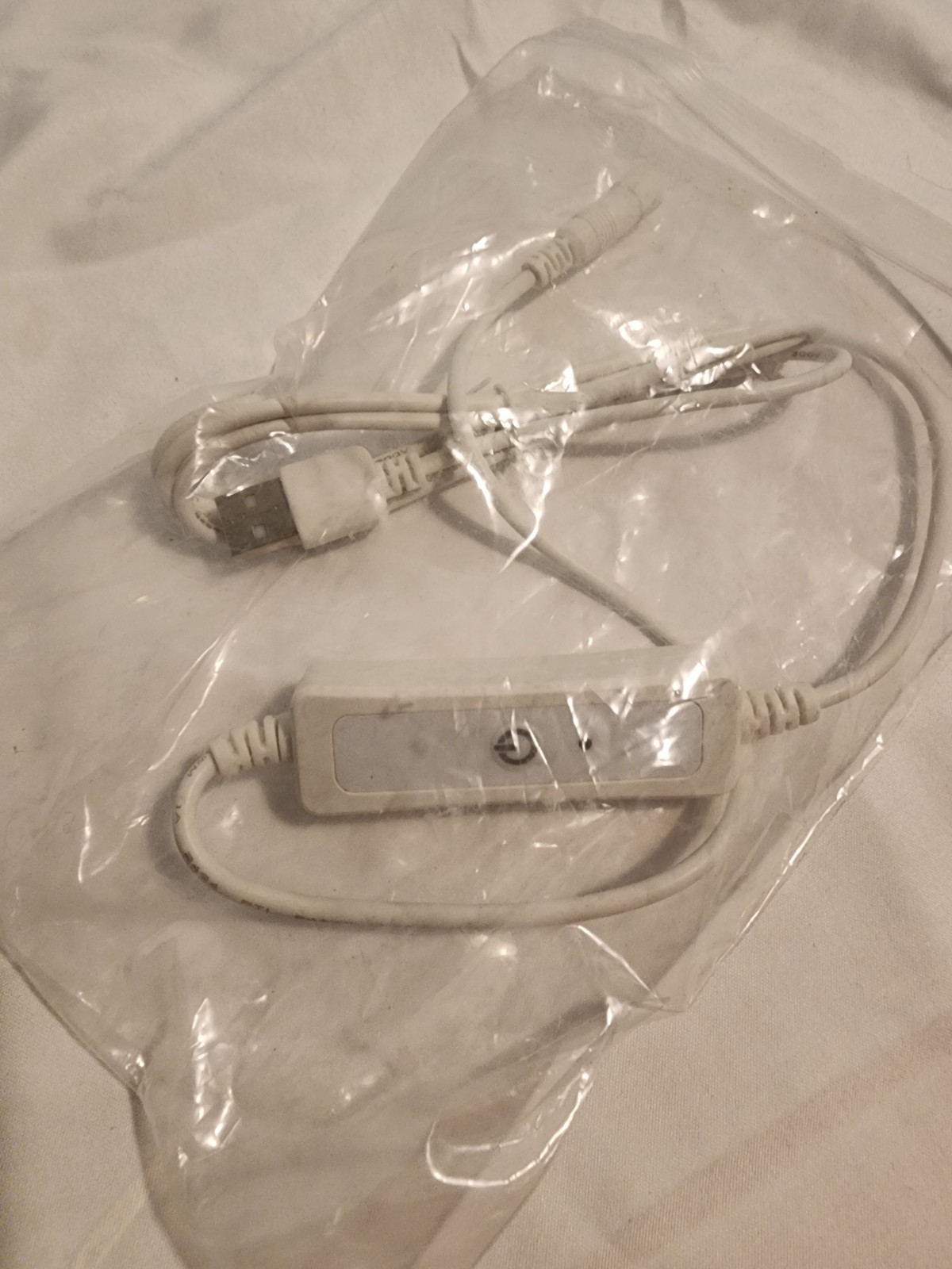 White USB Type A Male to 2.5mm Jack Female Adapter Cable with Inline Switch