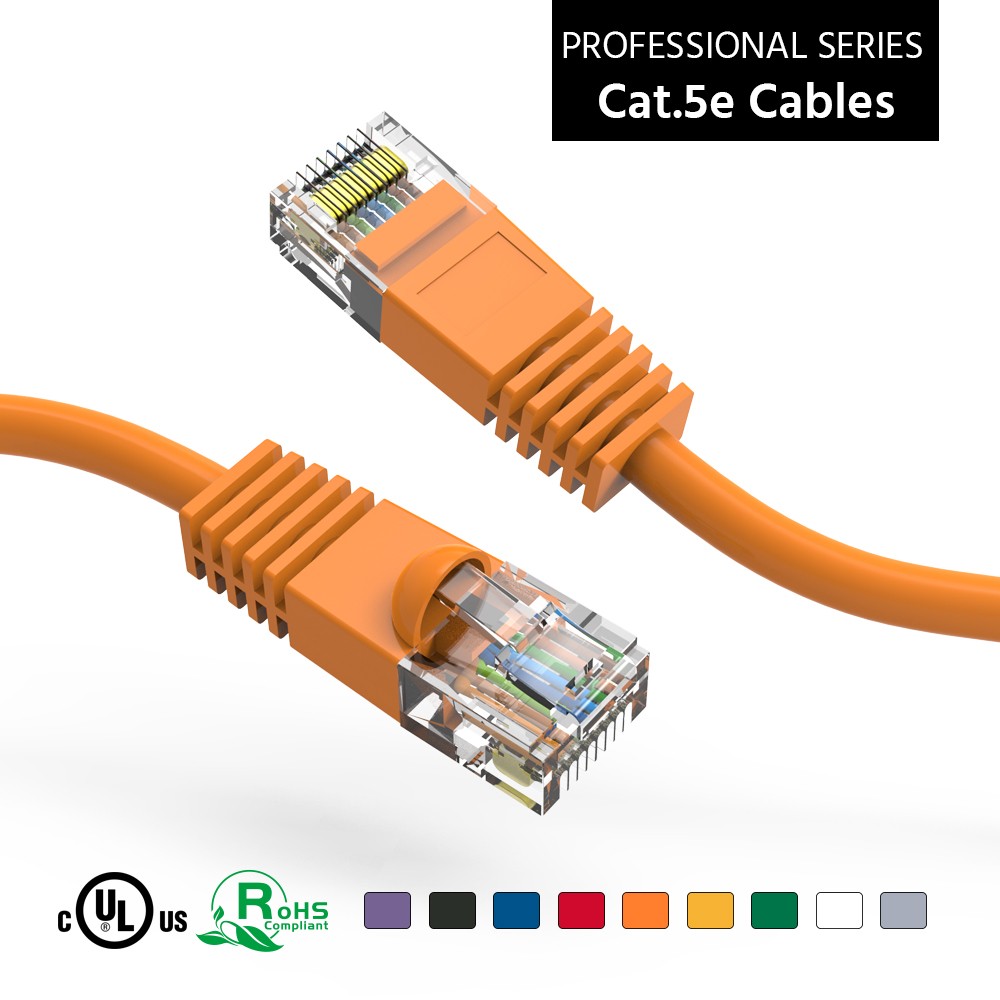 10 Pack of 5Ft CAT5E UTP Ethernet Network Booted Cable Orange