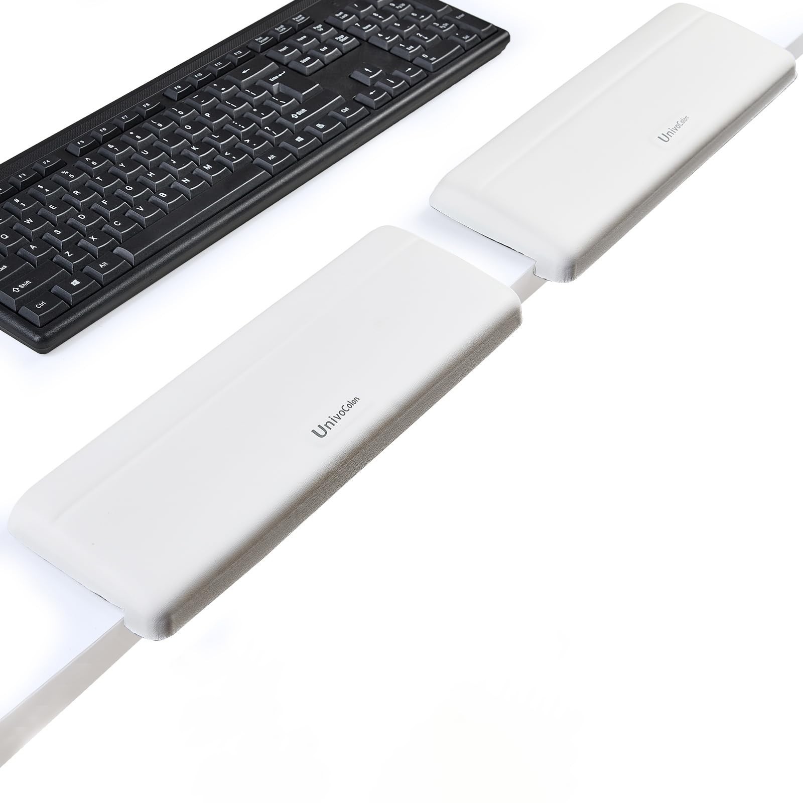 2 PCS White LShaped PU Leather Memory Foam Desk Edge Cushion 11.8x3.9 Inch