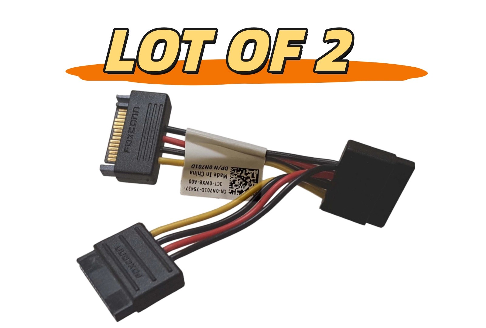 2x Genuine Dell Foxconn SATA Power Connector Y Splitter Cable 3.75" N701D New