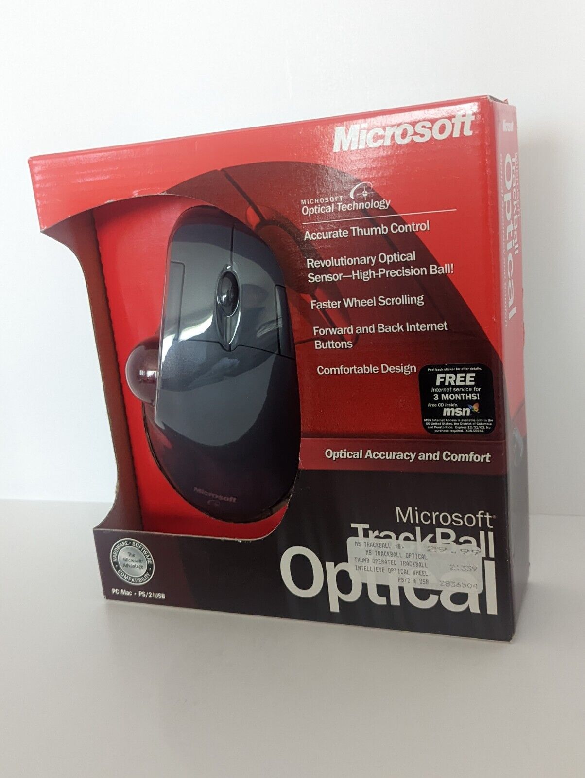SEALED Microsoft Trackball Optical Mouse D67-00001