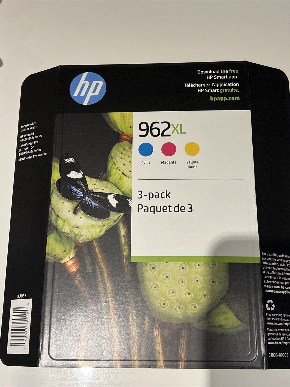 Genuine HP 962 XL 3 Pack Hi Yield Tri-Color Ink Cartridges OEM Exp 01/26