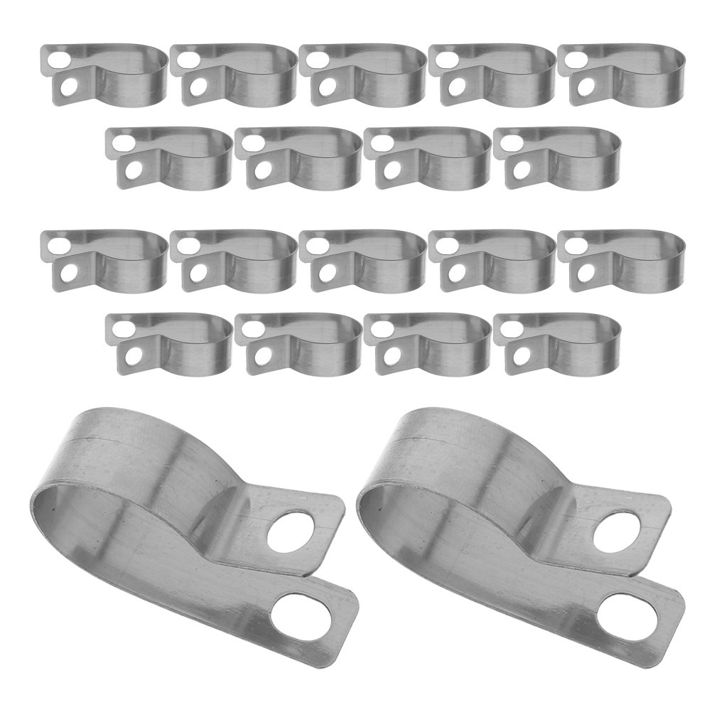 150 pcs Stainless Steel Cable Clamp, 3/4"/20mm R Type Screw Mounting Cable