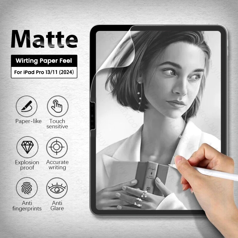 2PCS Matte Writing Paper Film Screen Protector For Apple iPad Pro 11 / 13 2024