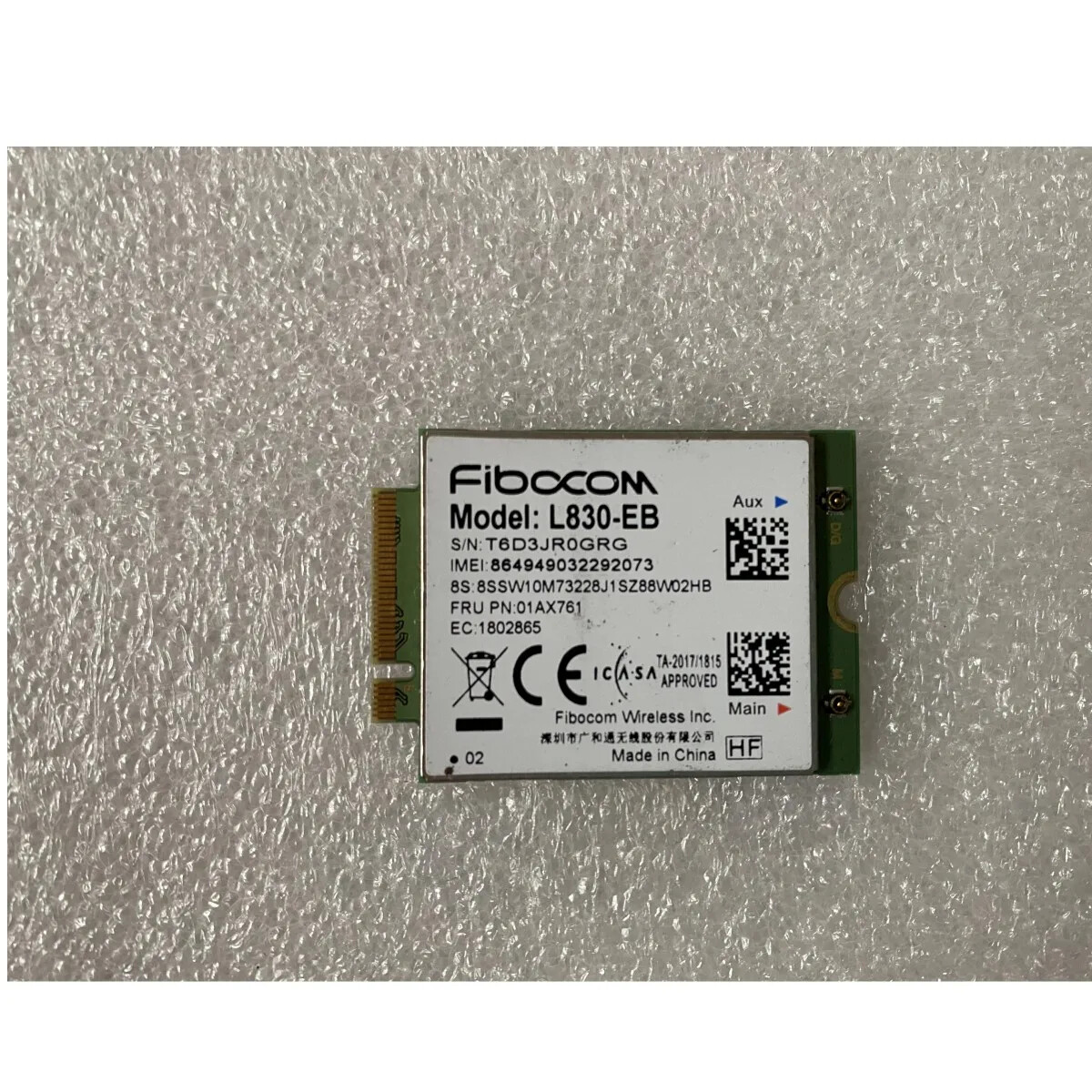 L830-EB WWAN Card for Lenovo Thinkpad X280 T480 T480s L580 T490 T490s 01AX761