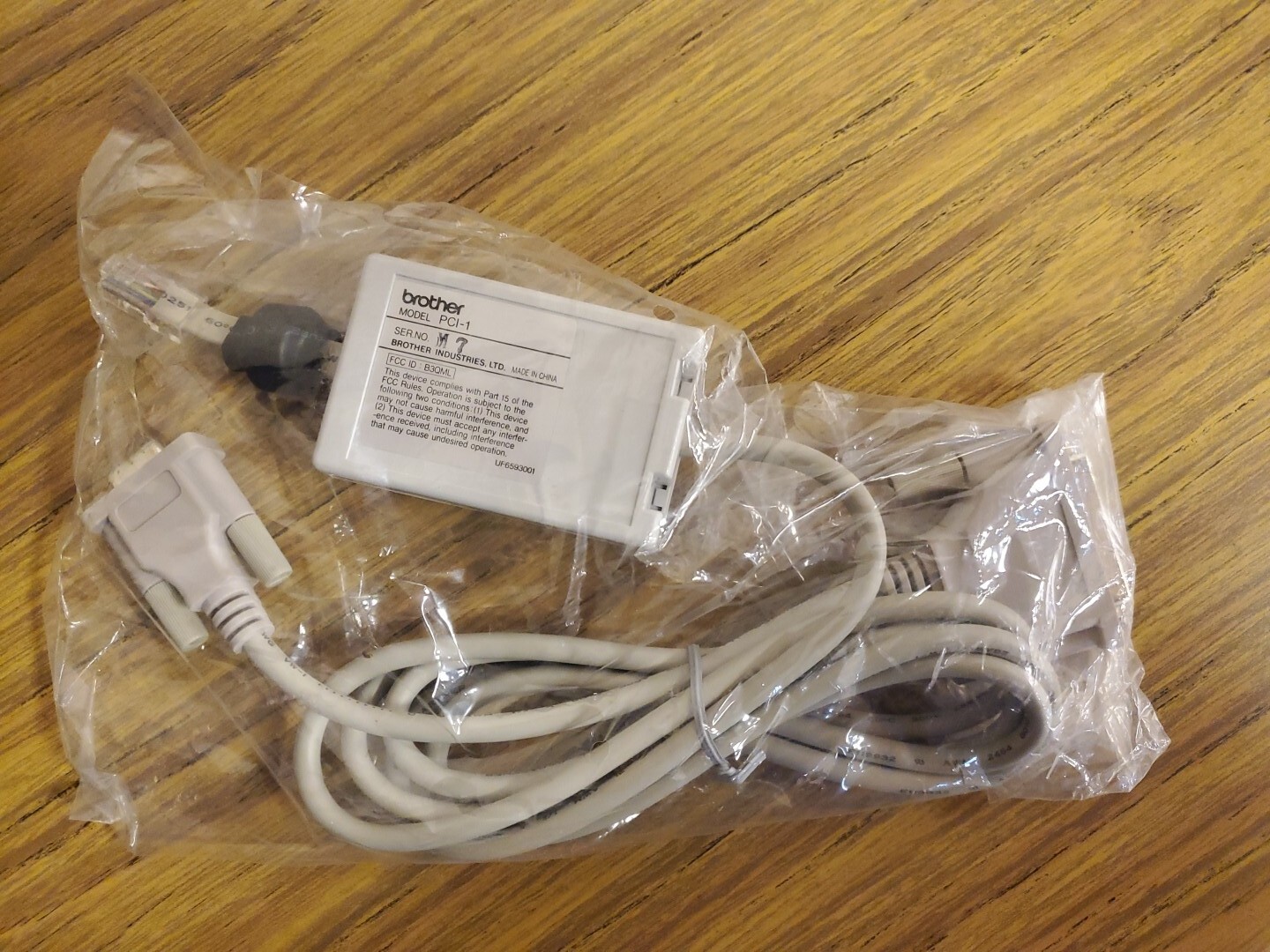 Brother Model PCI-1 PC to Fax Machine Line Cable Cord Link Connect NOS