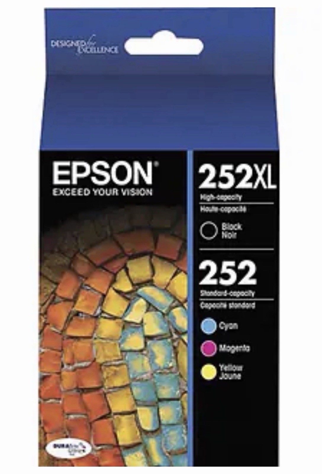Epson Genuine 252XL Black 252 CMY Ink T252XL-BCS 2027 Sealed Cartridges No Box