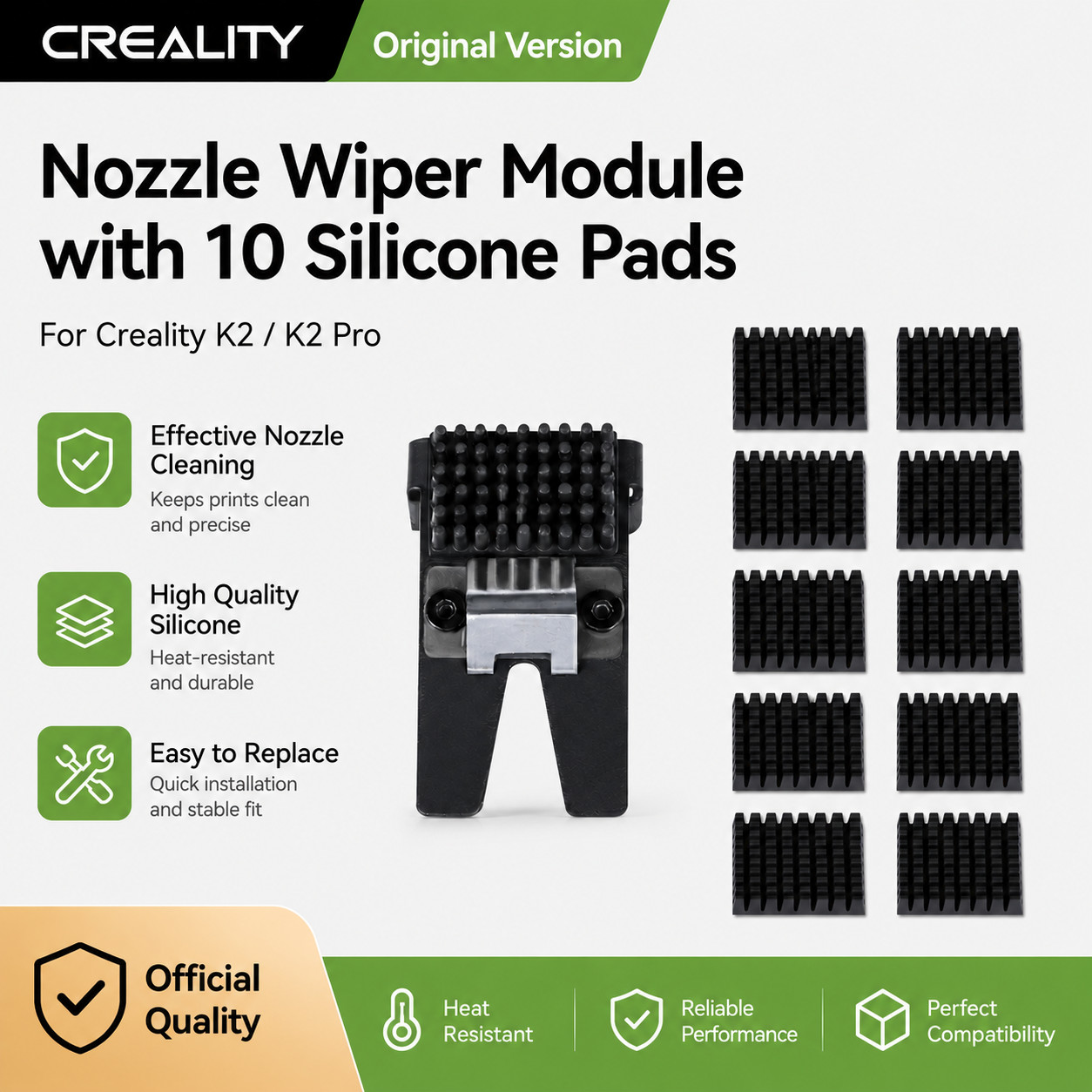 Creality Original K2/K2 Pro Nozzle Wiper Module (with 10 Adhesive Tapes) 