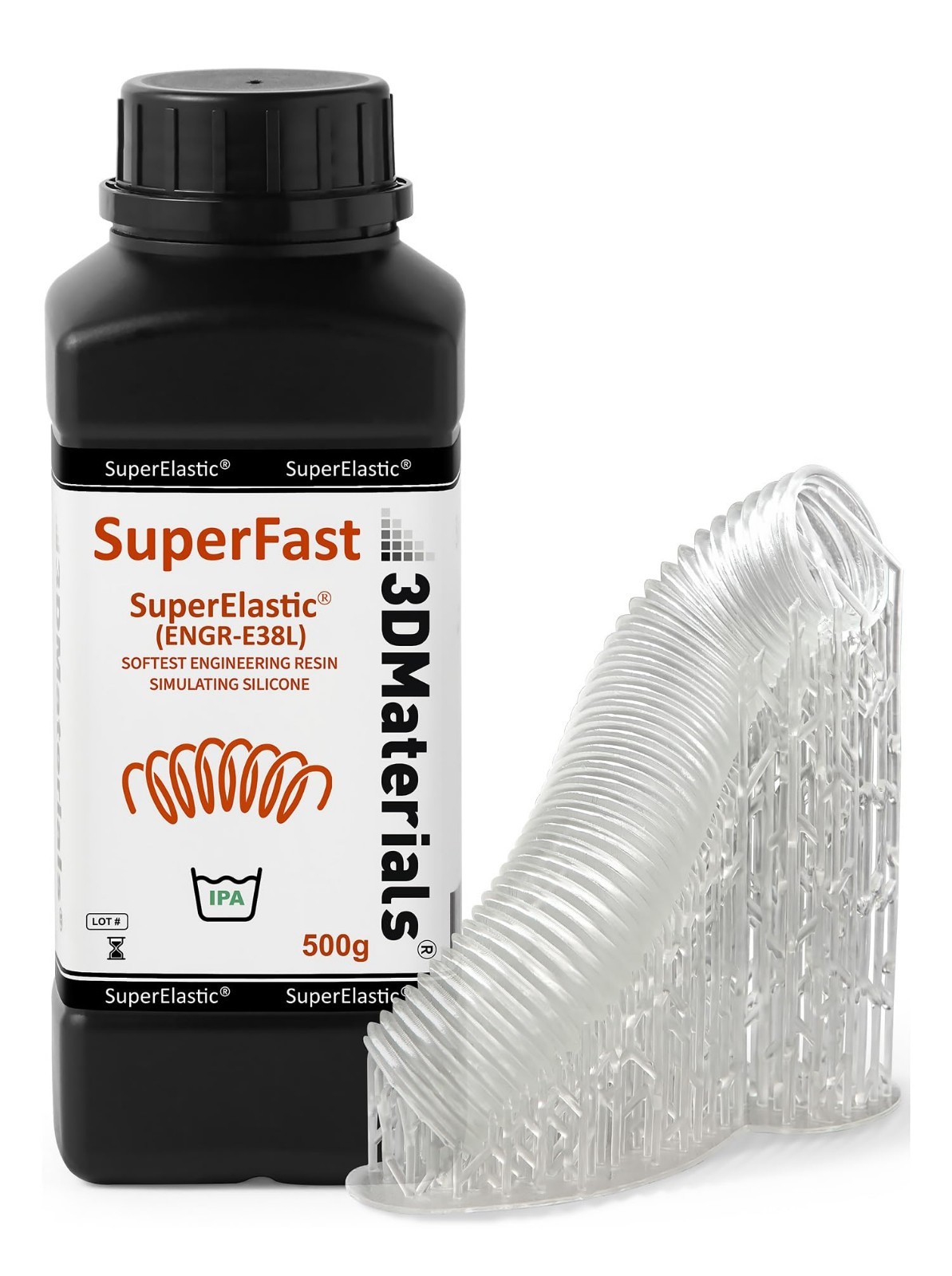 High-Performance 3D Printer Resin, 60A Soft Silicone, Clear, 500g for Durable Pr