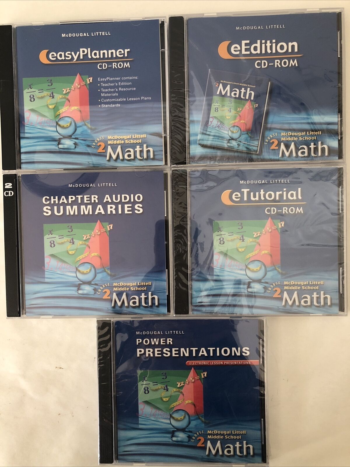 McDougal Littell CD-ROM SET-OF-5 Course 2 Math Middle School Home-School Tutor