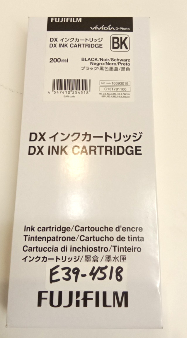 FujiFilm 16393019 Vividia D-Photo DX Ink Cartridge Black 200ml Exp 4/15/27