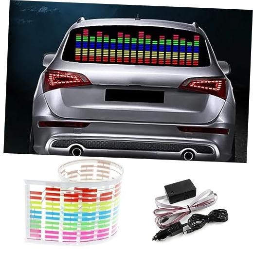 Sound Music Activate Sensor Car Auto Sticker LED Light 45x11 cm Multicolor