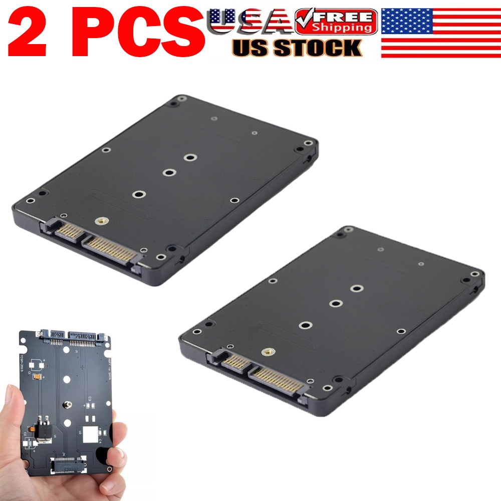 2PCS M2 NGFF SSD to 2.5" SATA Enclosure Converter Internal/External Adapter M.2