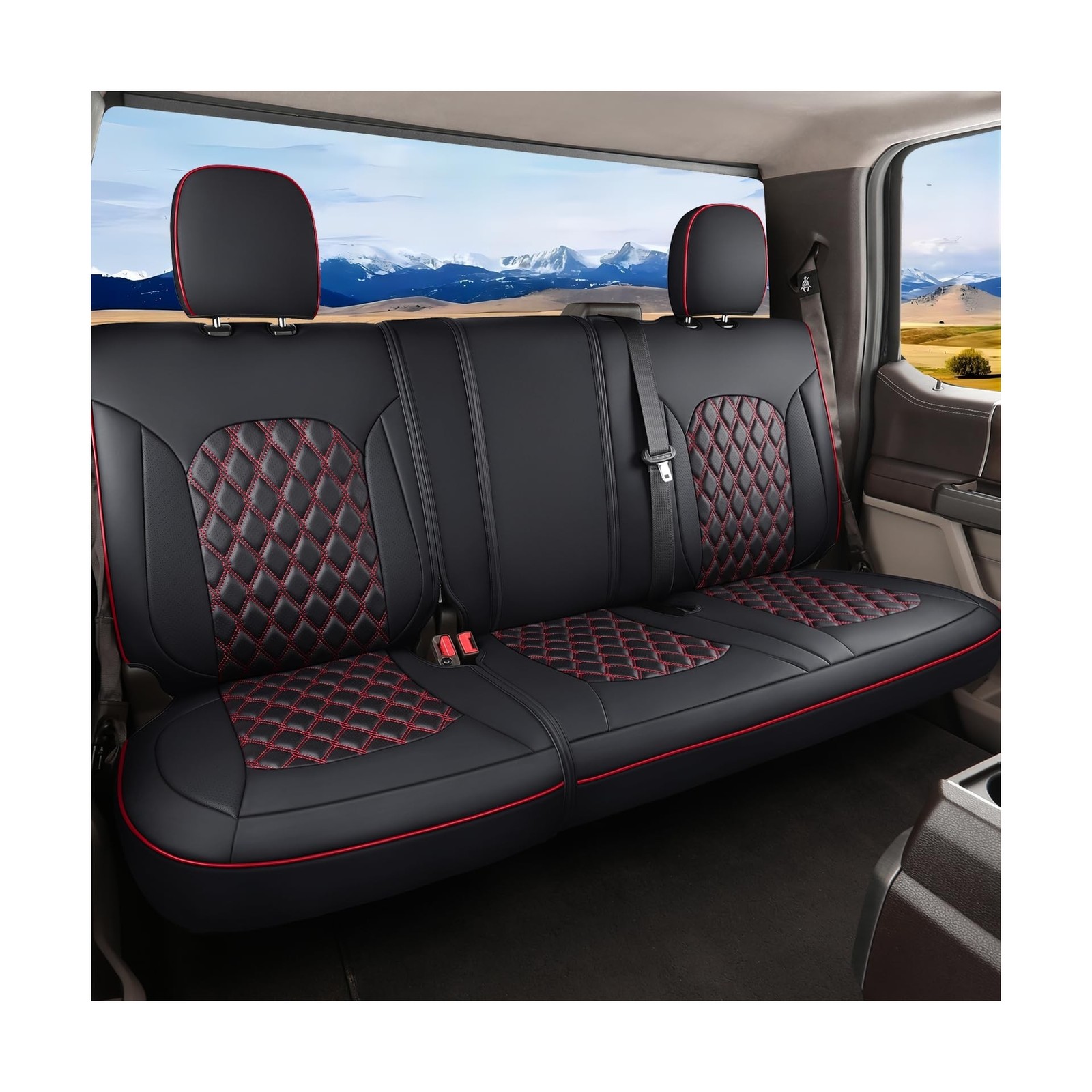 Huidasource F150 Rear Seat Covers, Split Back Leather Seat Cushion ... Fast Ship