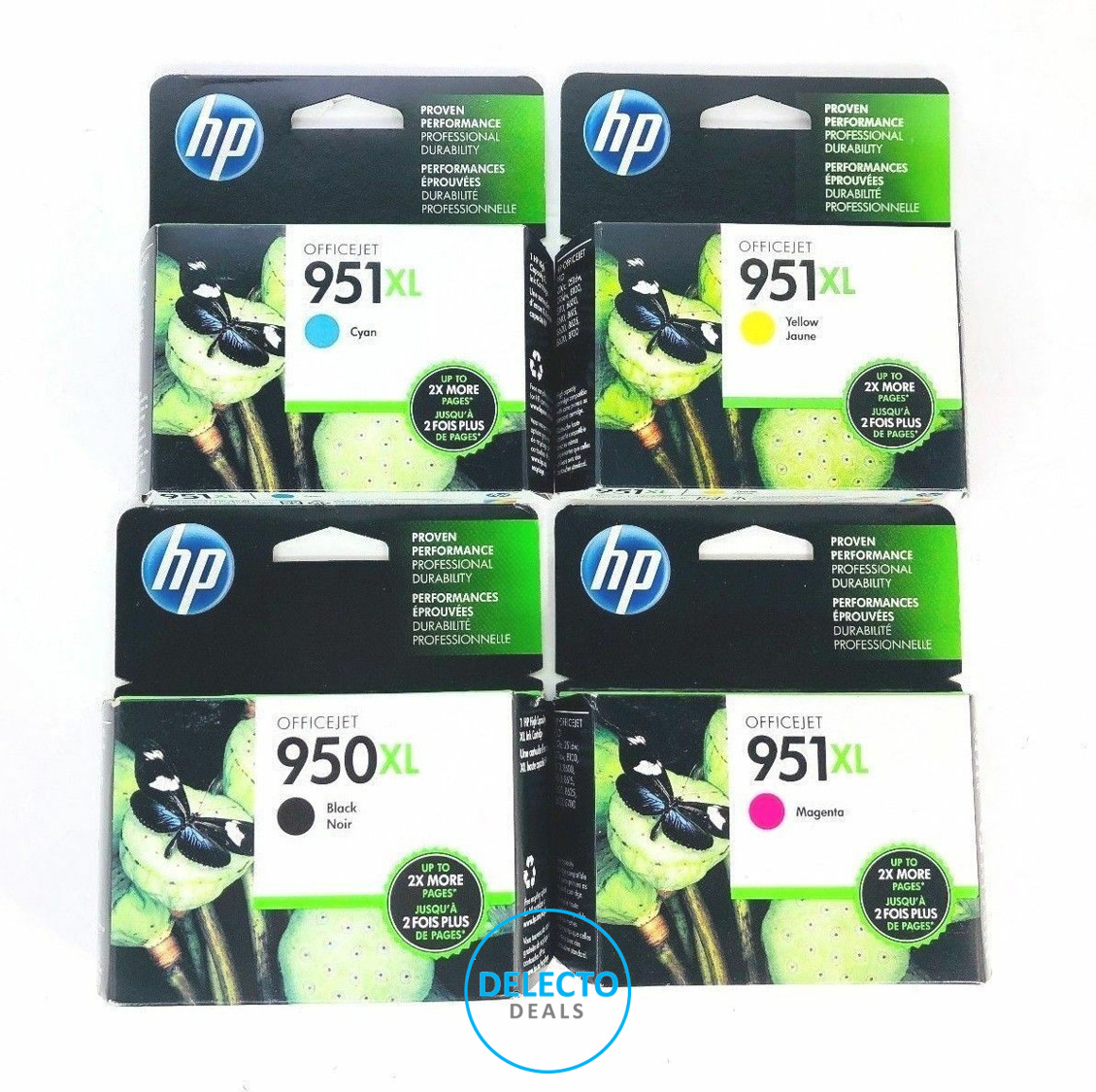 4-PACK HP GENUINE 950XL Black & 951XL Color Ink OFFICEJET PRO 8630 SEALED Boxes