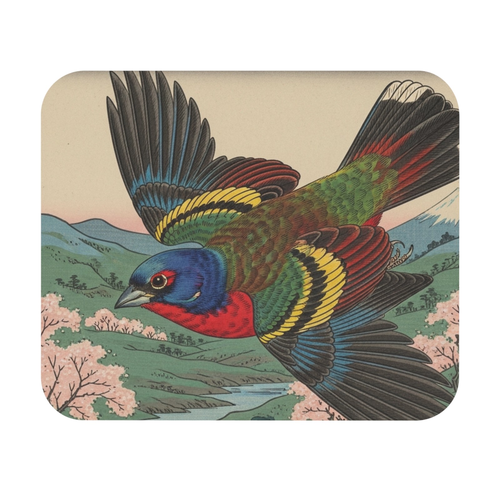 Painted Bunting Mouse Pad (Rectangle) bird watcher computer nature gift USA ship