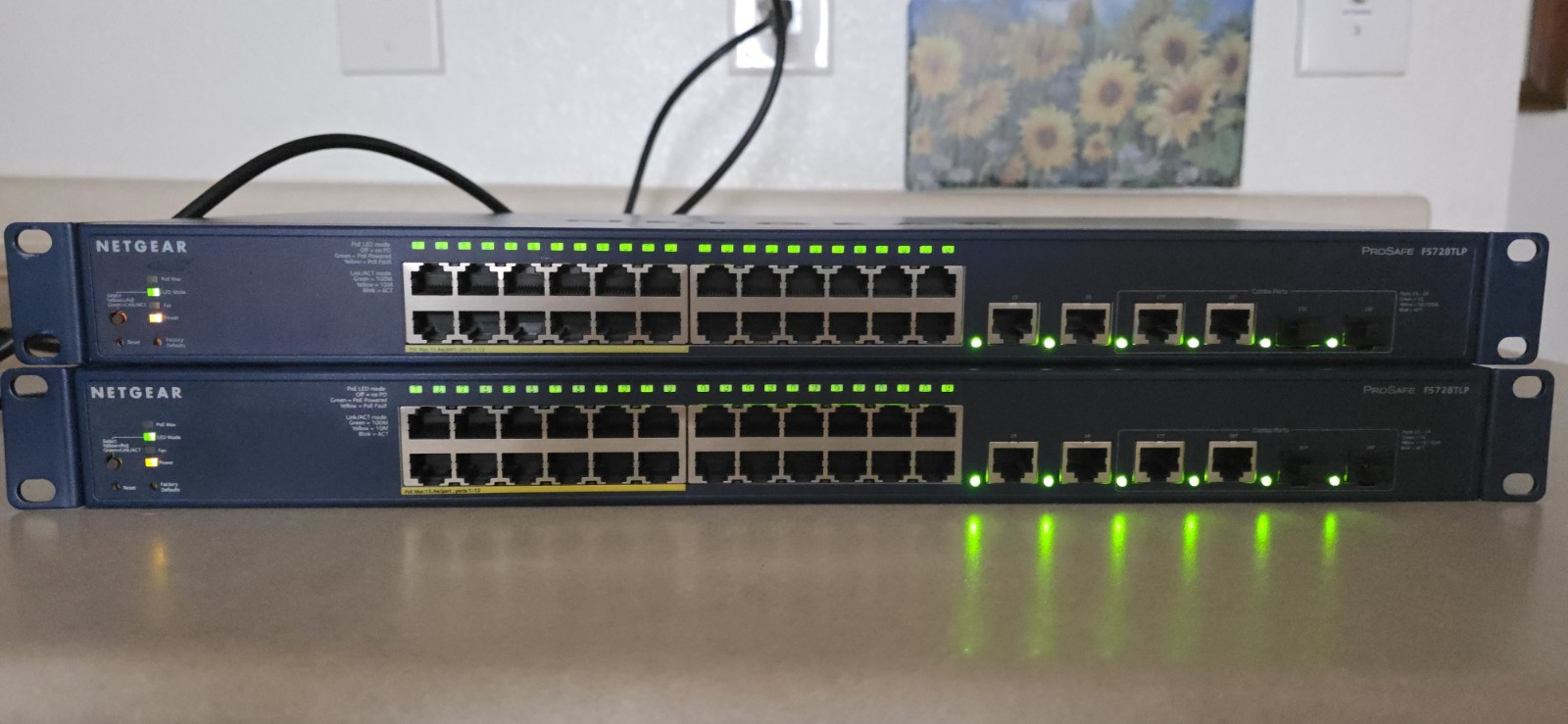 NETGEAR ProSafe FS728TLP 28-Port Smart Switch 12 Poe and 4 Gigabit Ports - Blue