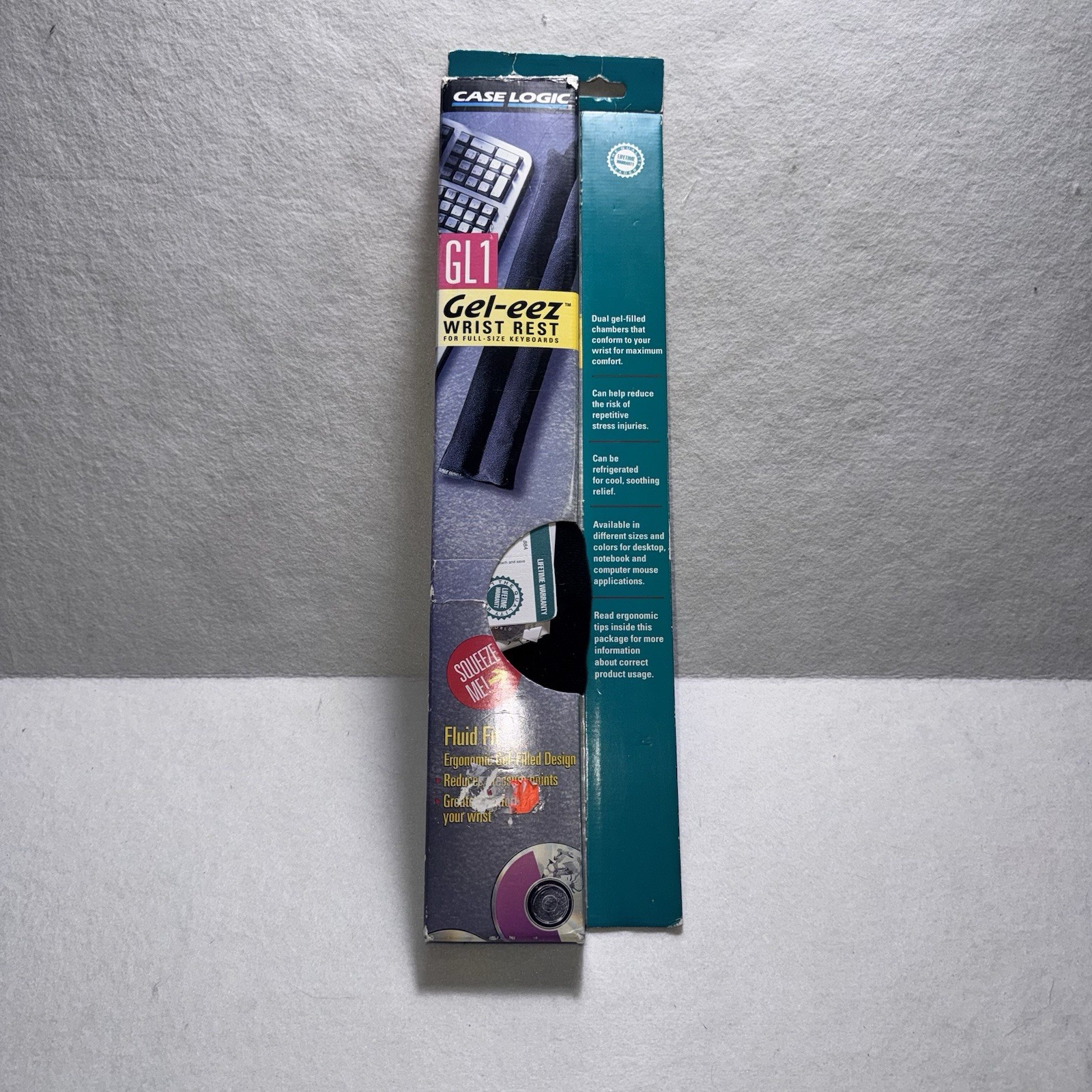Case Logic GL1 Dual Gel-eez Keyboard Wrist Rest Gel Pad Ergonomic 1996 NOS