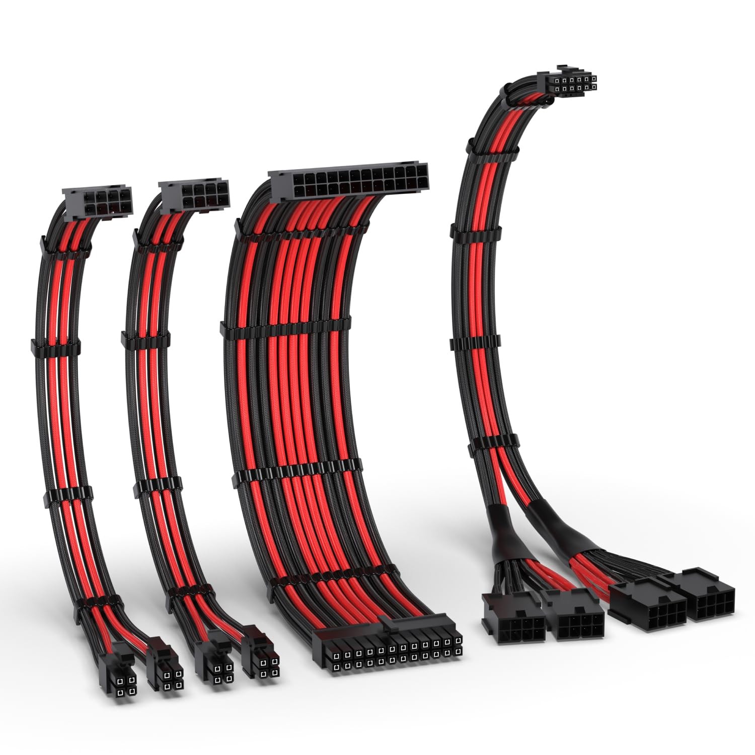 EZDIYFAB PCIE 5.0 12VHPWR Sleeved Cable Kit, 16AWG Power Supply Cable Extensi...