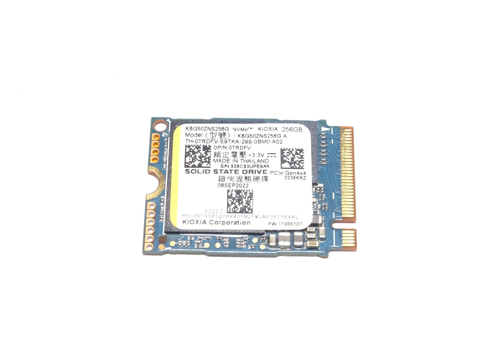 KIOXIA KBG50ZNS256G 256GB NVMe SSD M.2 PCIe 97% Health Tested