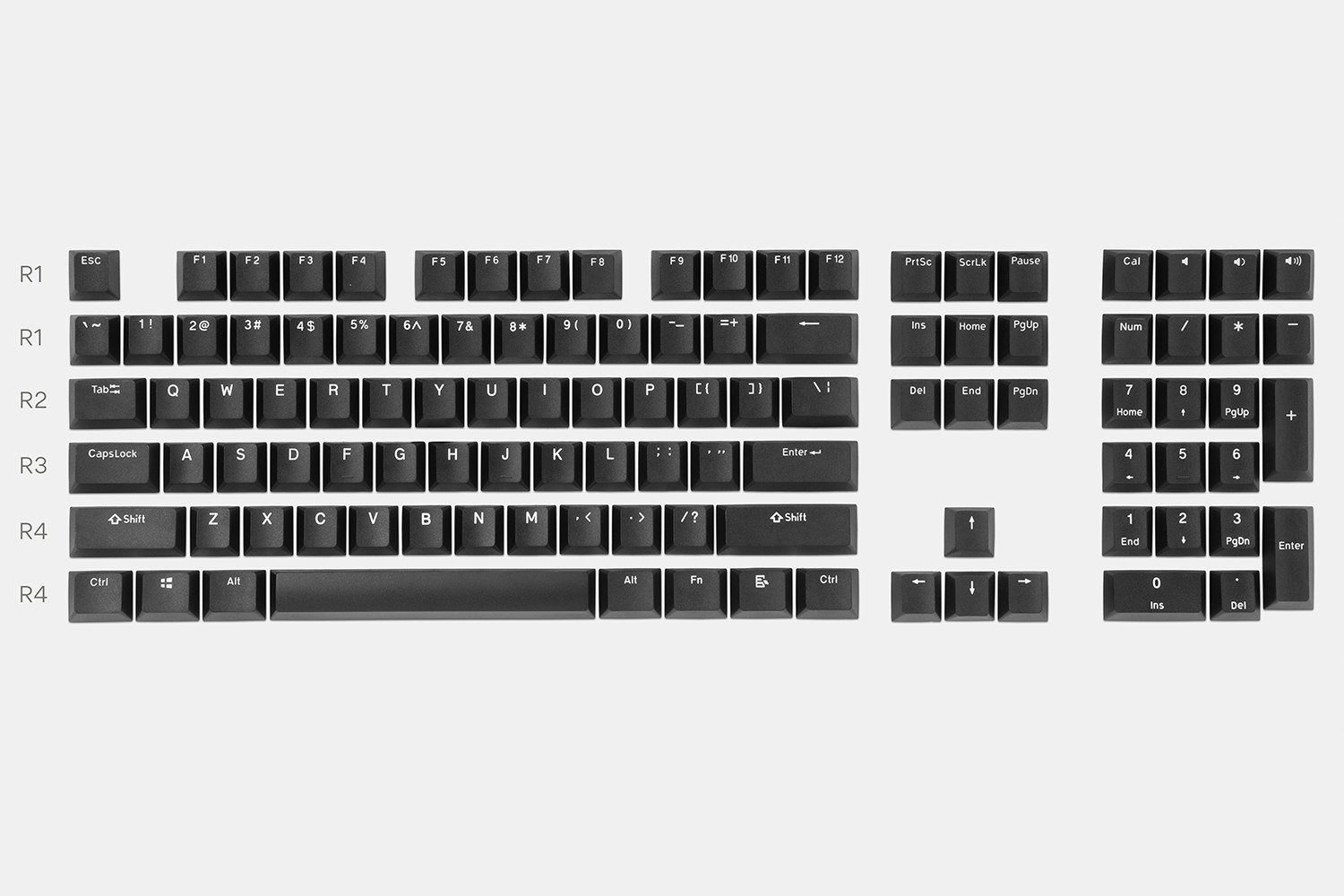 Drop Artifact Shield Keycap Set White on Black 108 Key Cherry PBT Sealed