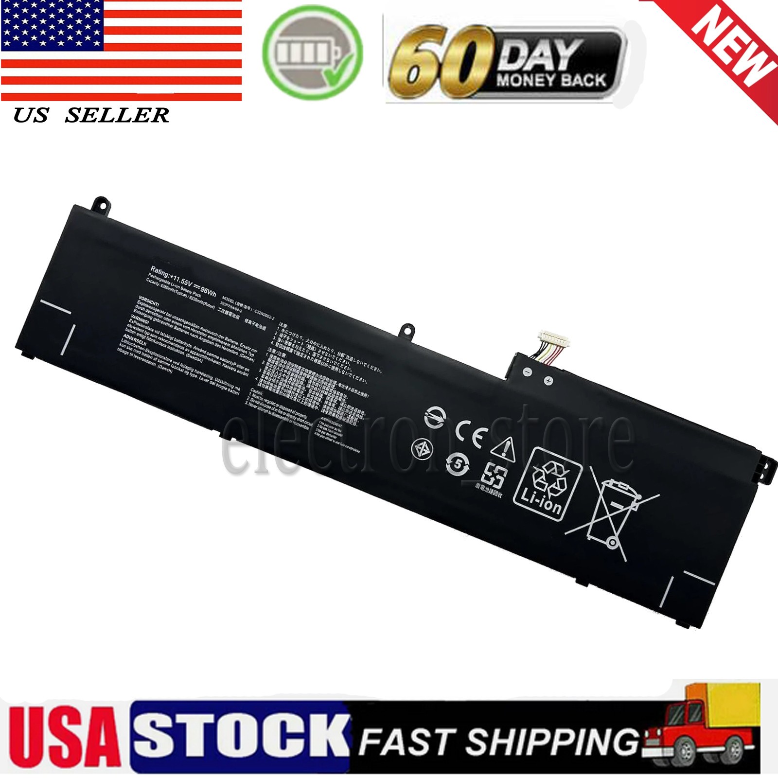 New Battery for Asus ZenBook Pro 15 Flip OLED series C32N2002-2 96Wh 8230mAh